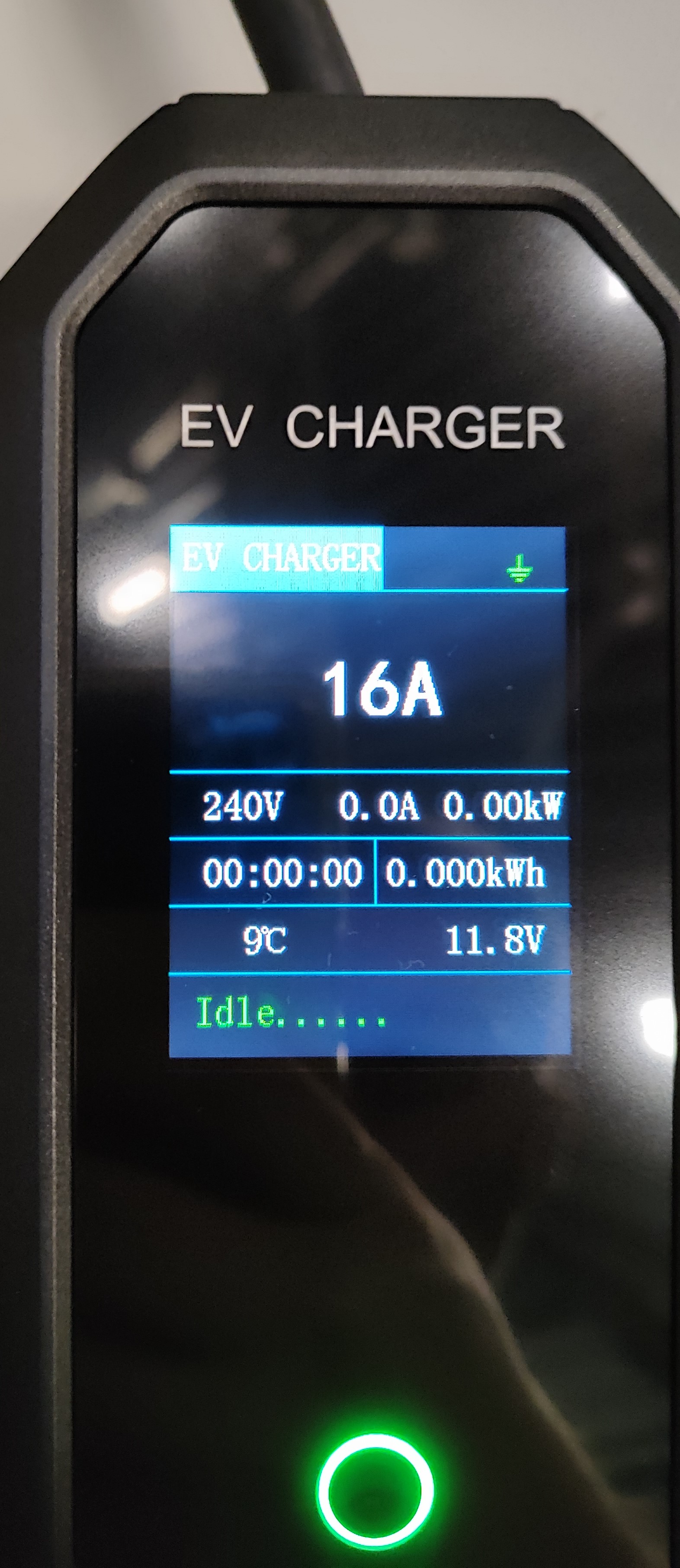 Elektromobilio kroviklis 8-16A su keičiama 1,8-3,6 kW galia, Type 1