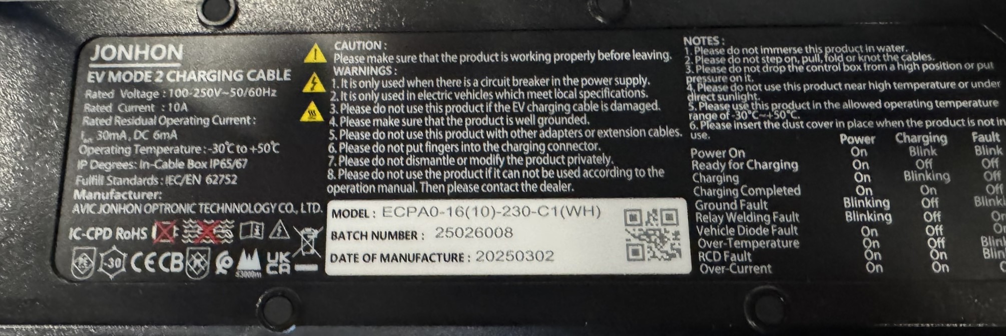 BYD elektromobilio kroviklis 10A (2,3kW) 