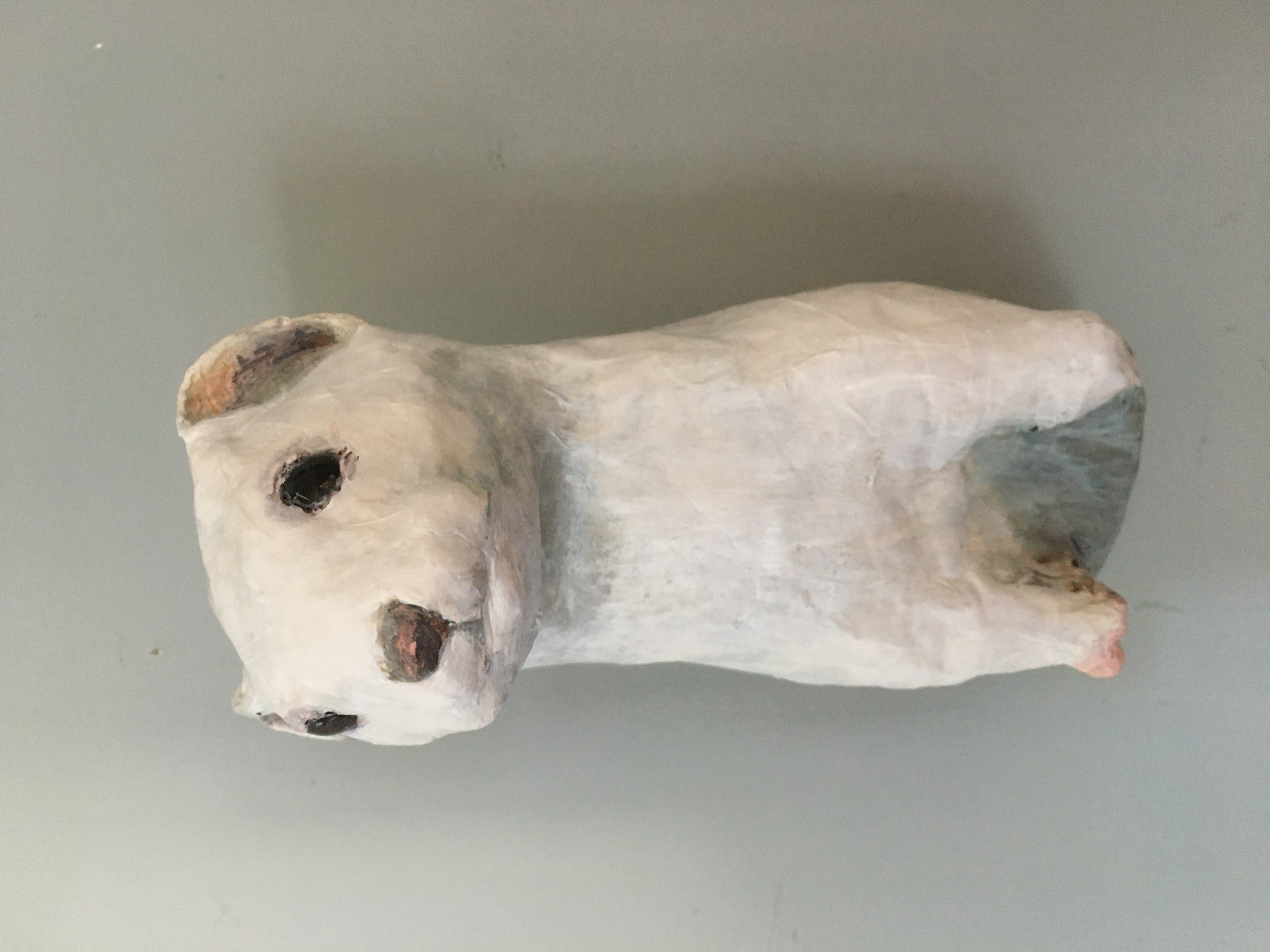 Handmade Paper Mache Winter Stoat