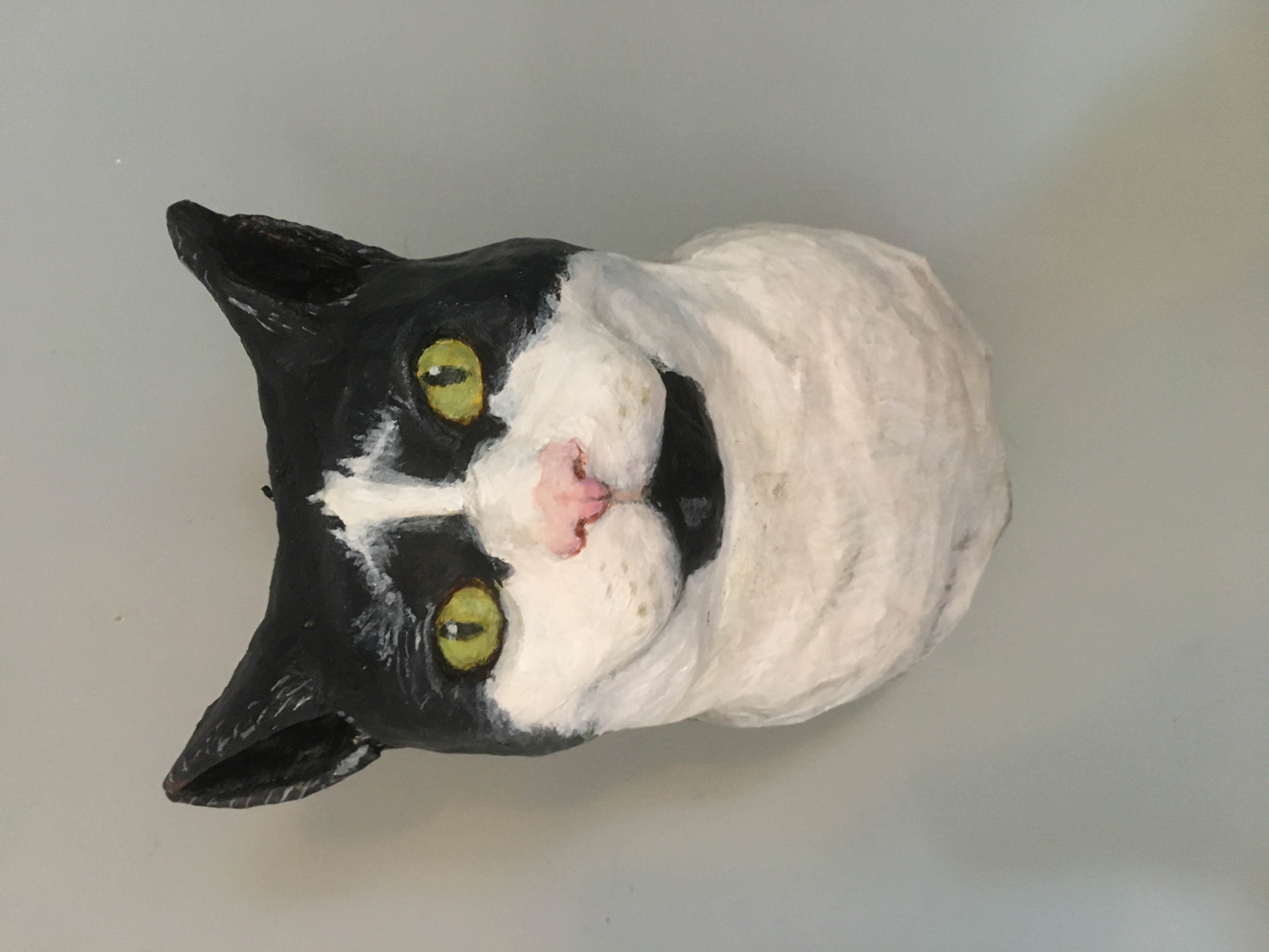 Handcrafted Paper Mache Cat head