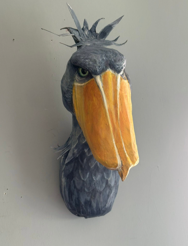 Shoebill Paper Mache Sculpture