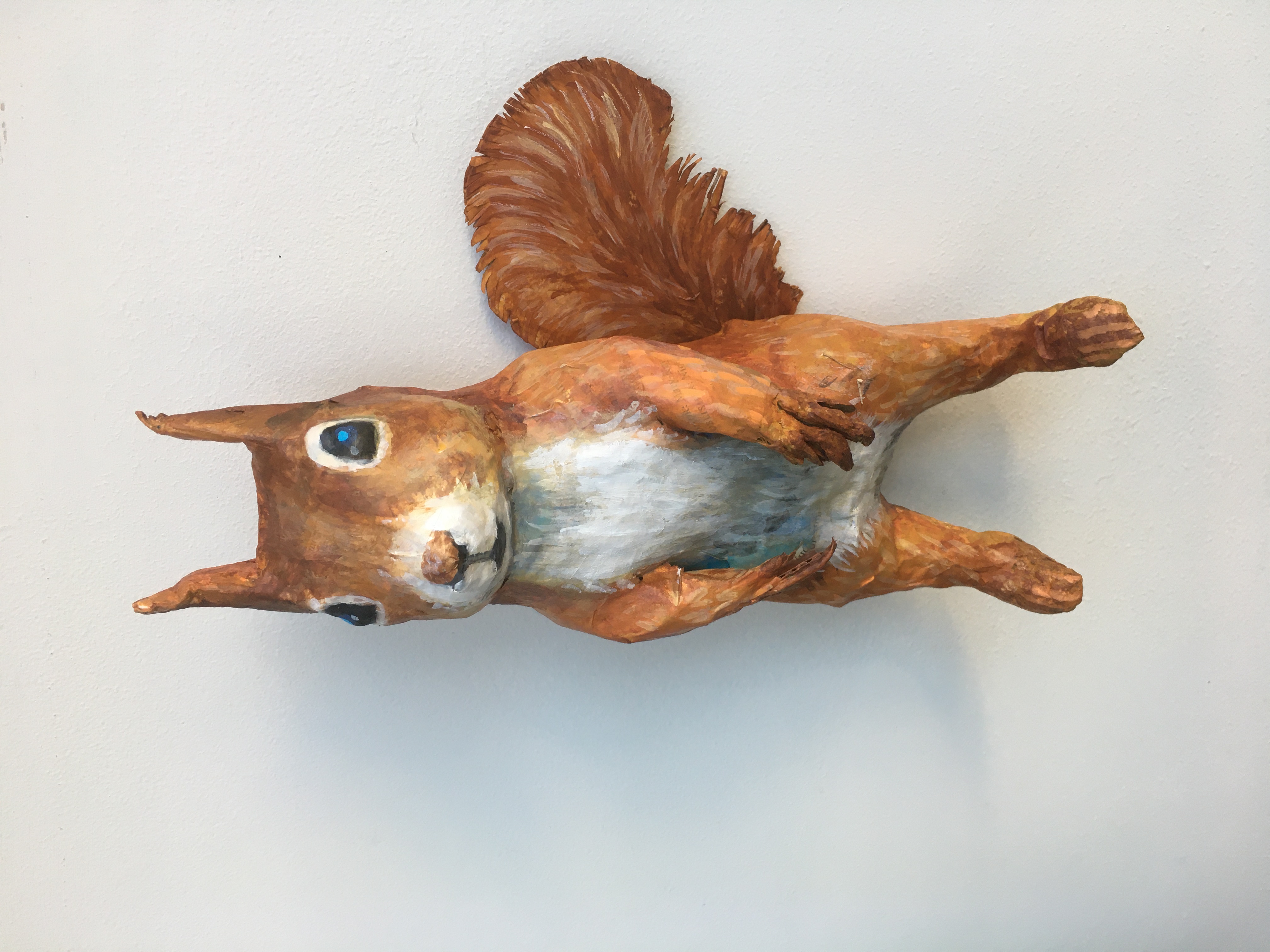 Handcrafted Paper Mache Red Squirrel 