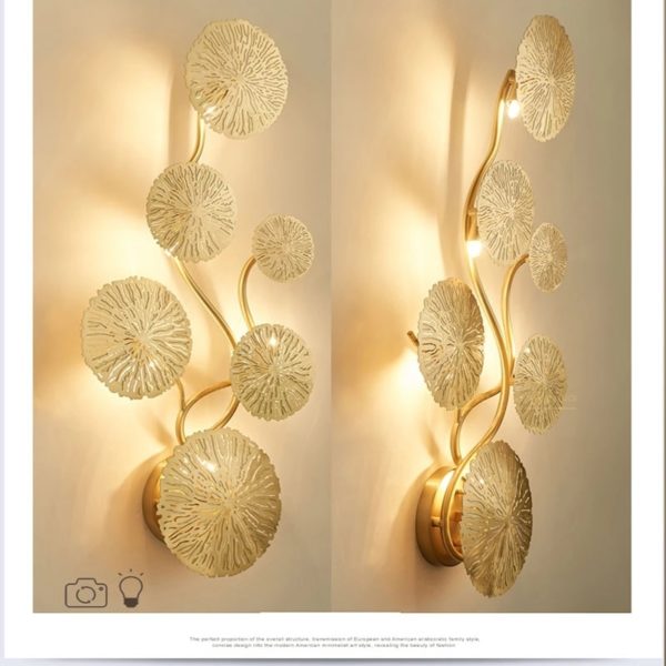 Gold Lotus Leaf Wall Lamp