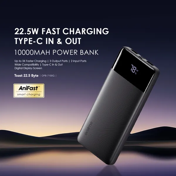 Oraimo Toast 22.5W Fast Charging 10000mAh Power Bank