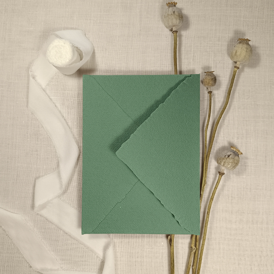 Sobre artesanal VERDE ESMERALDA  medio