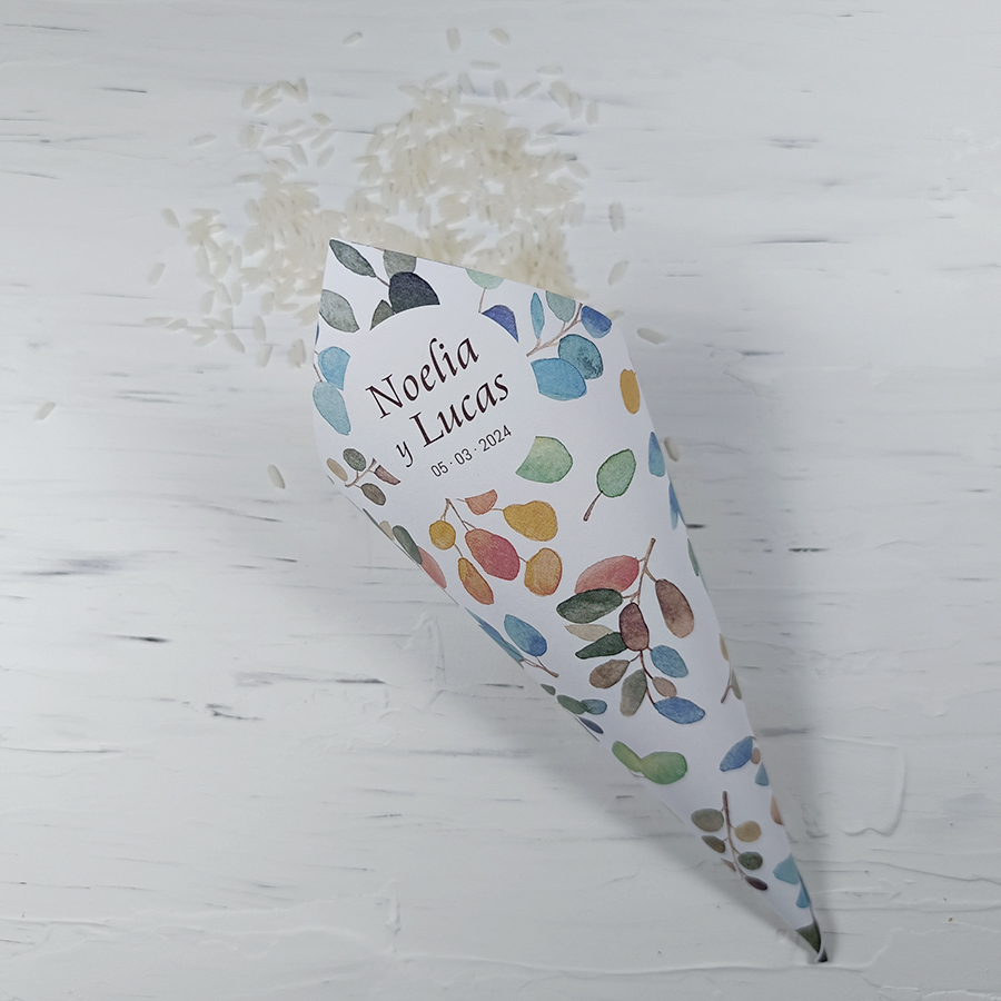 Conos de confeti EUCALIPTO