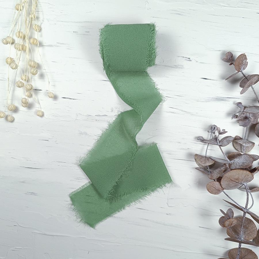 Cinta de seda VERDE ESMERALDA