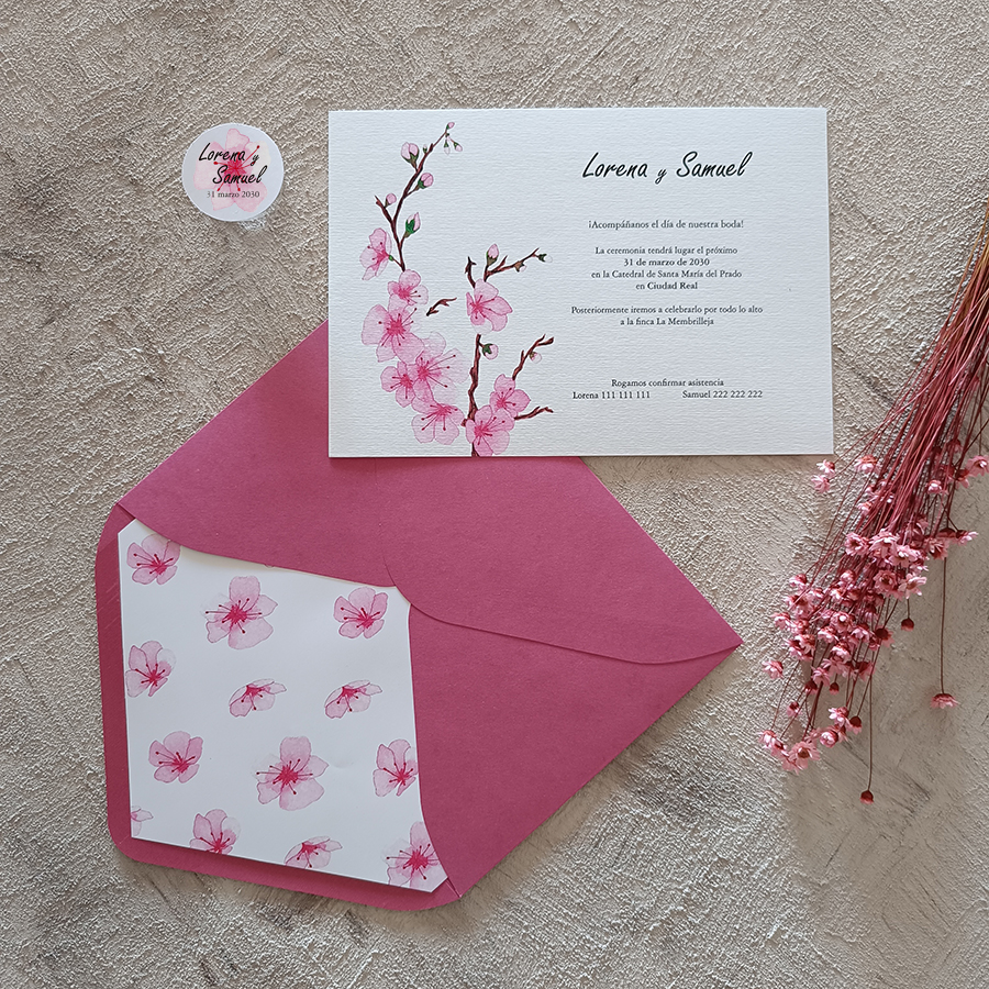 Invitación FLOR DE CEREZO BASIC