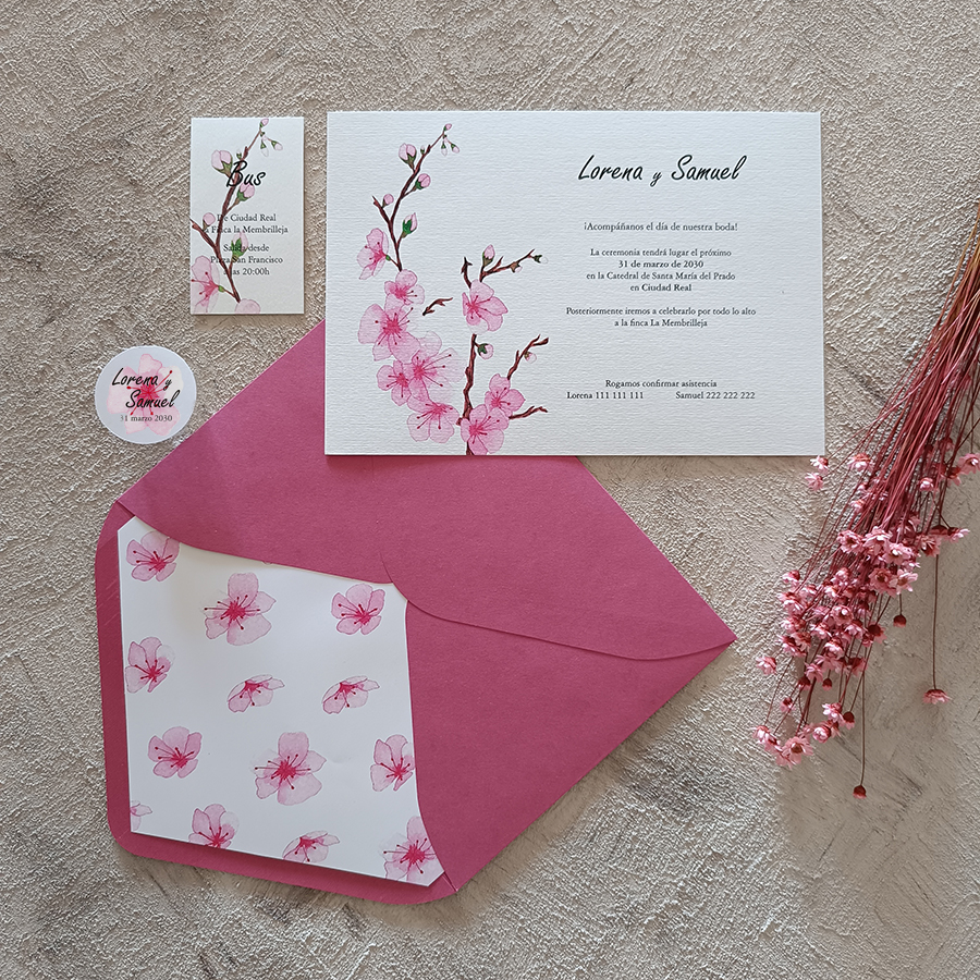 Invitación FLOR DE CEREZO BASIC