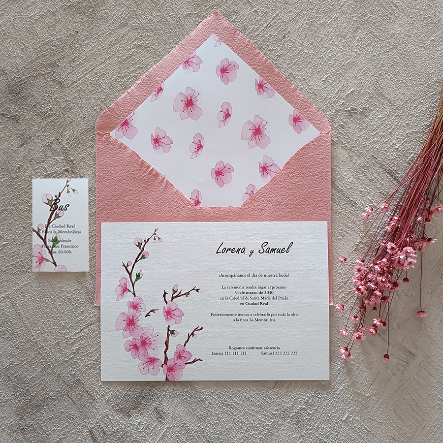 Invitación FLOR DE CEREZO PREMIUM