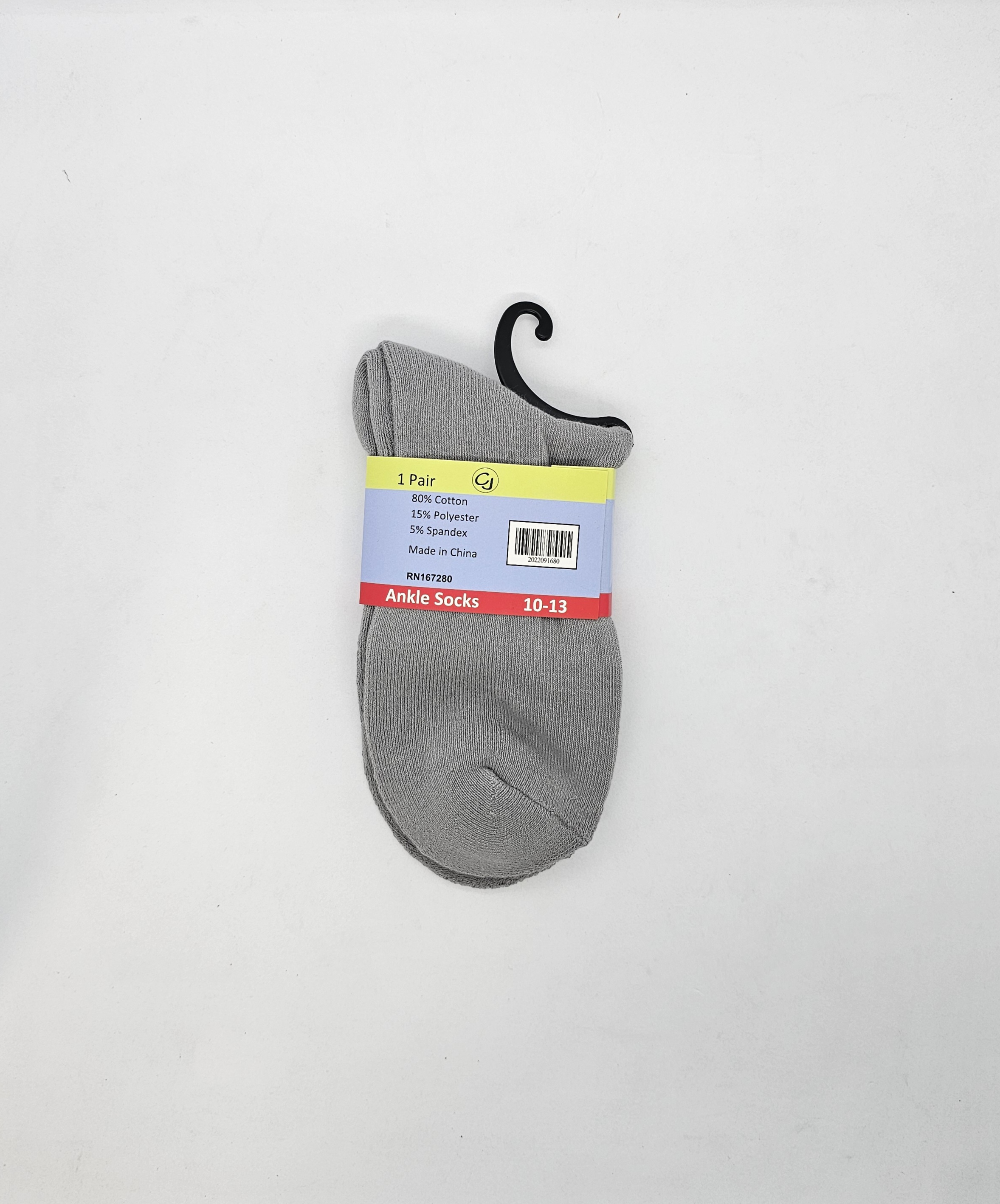 Gray Men Ankle Socks 10-13 