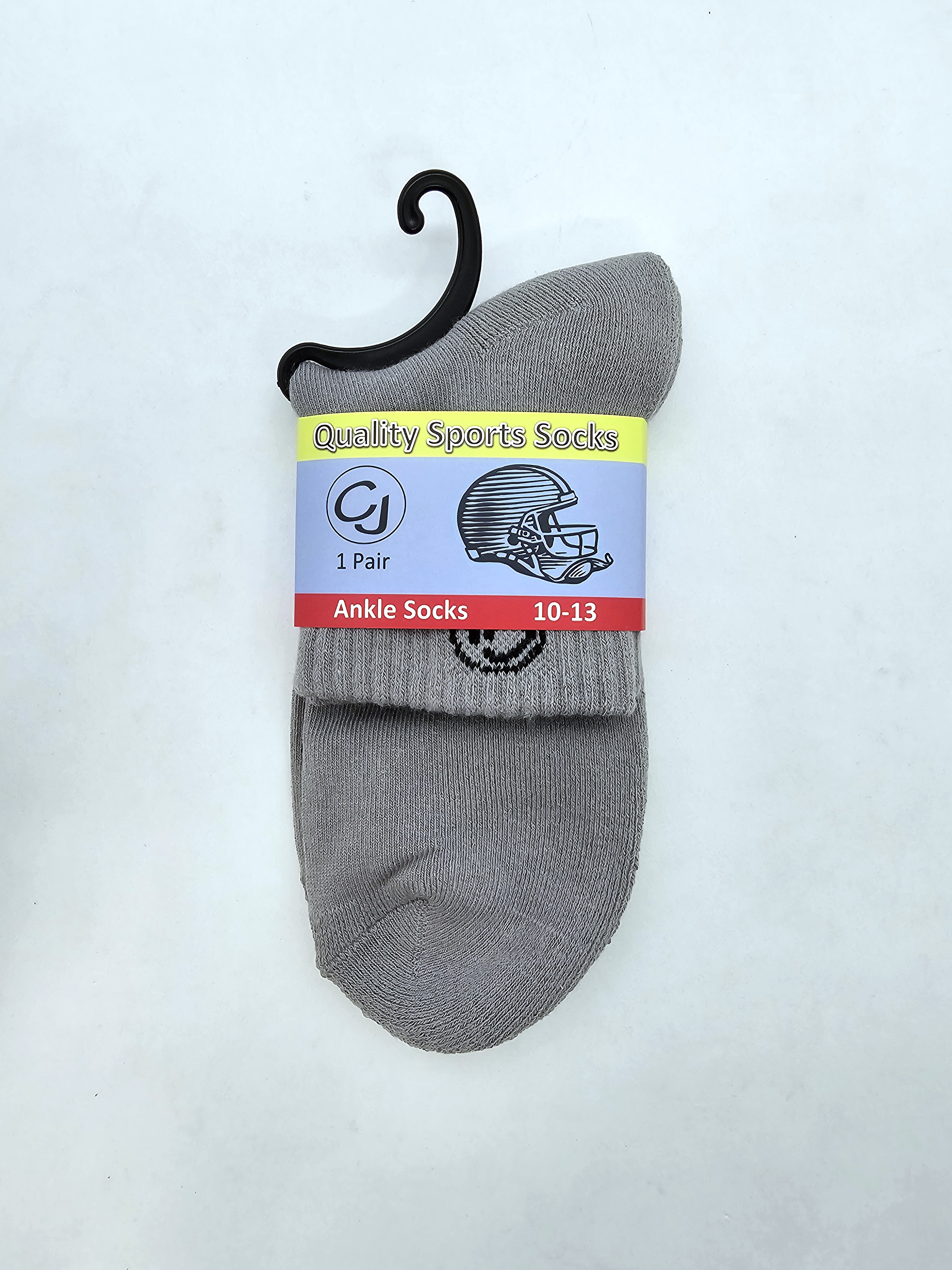 Gray Men Ankle Socks 10-13 
