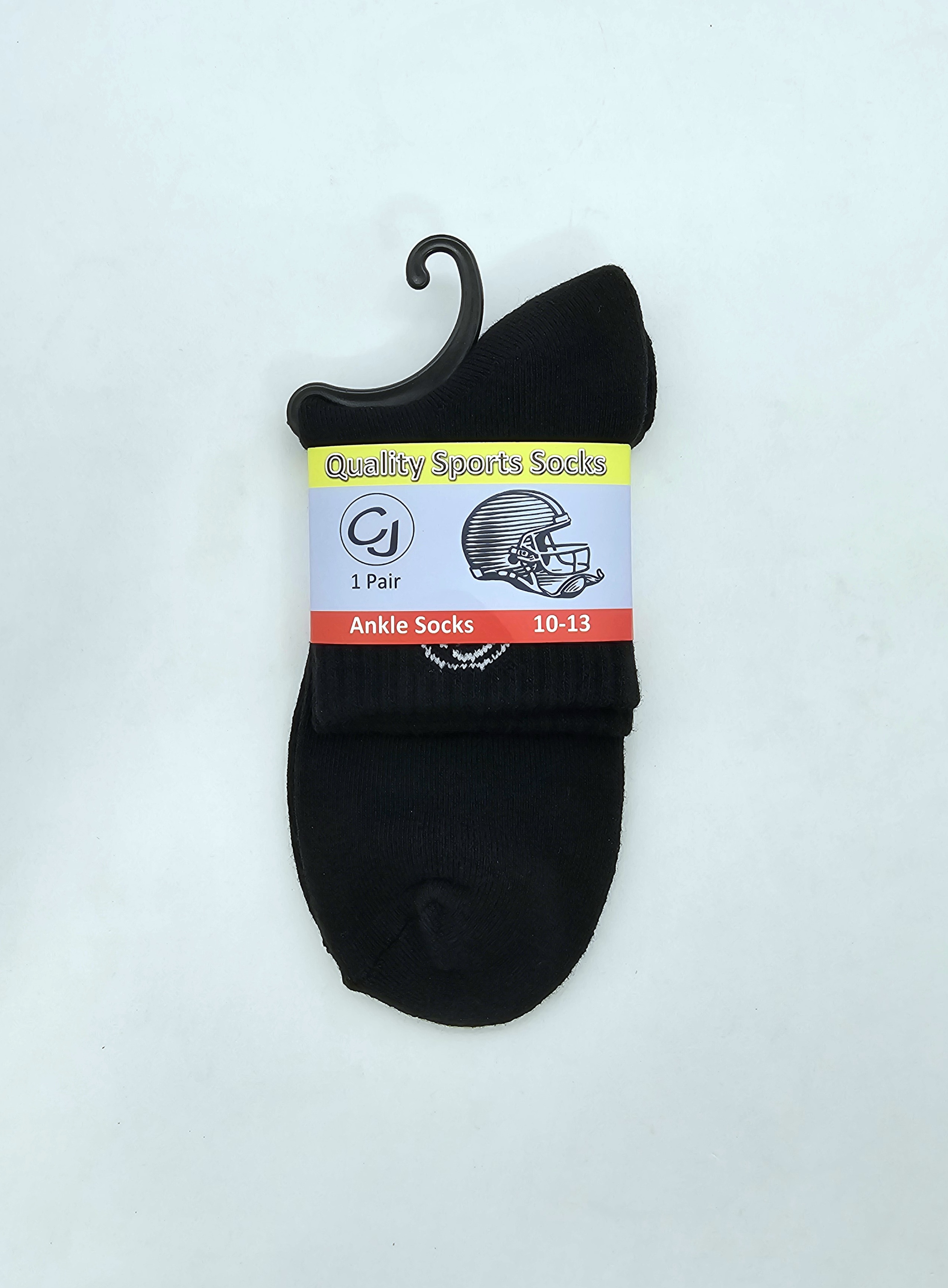 Black Men Ankle Socks 10-13 