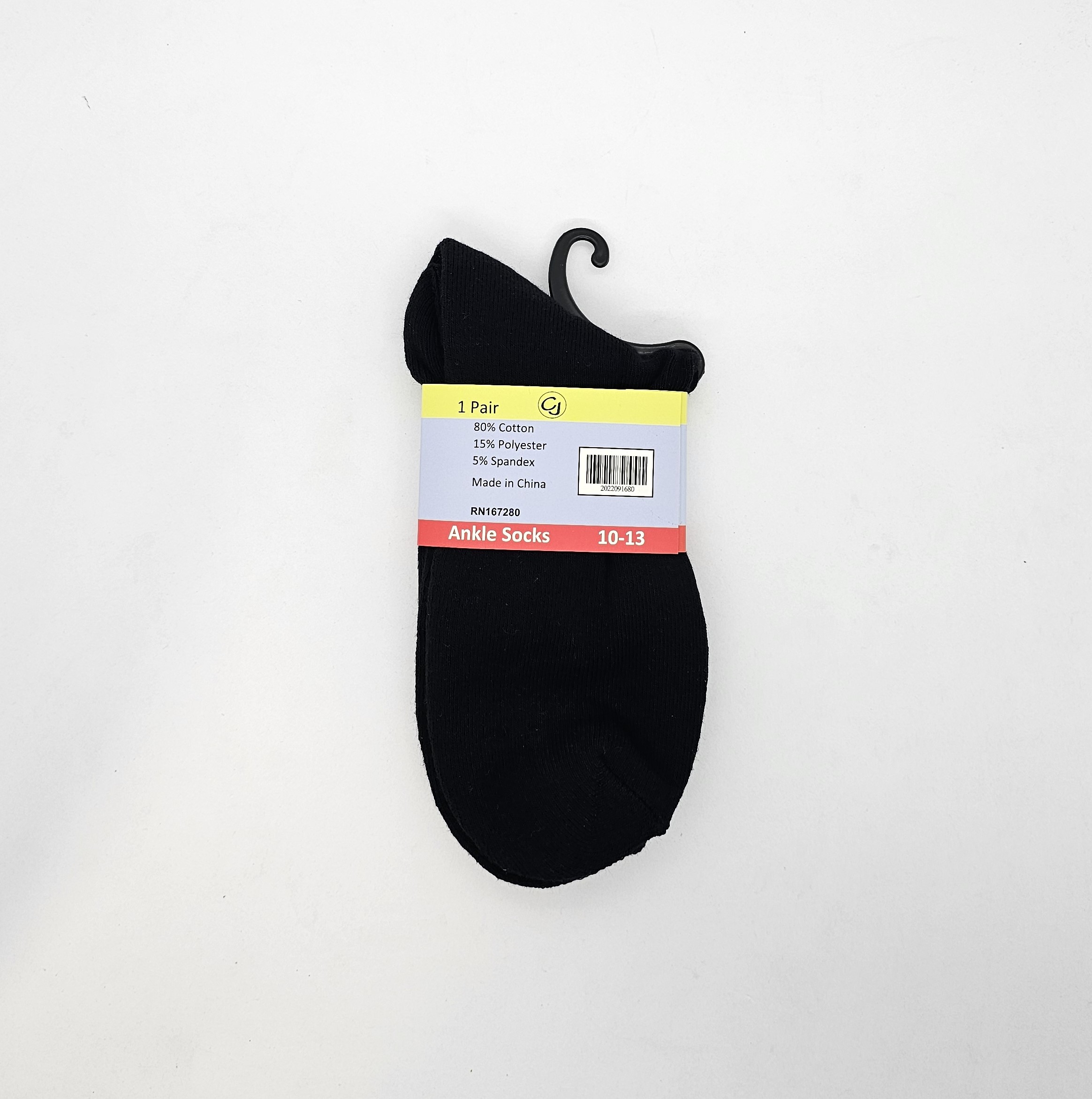 Black Men Ankle Socks 10-13 