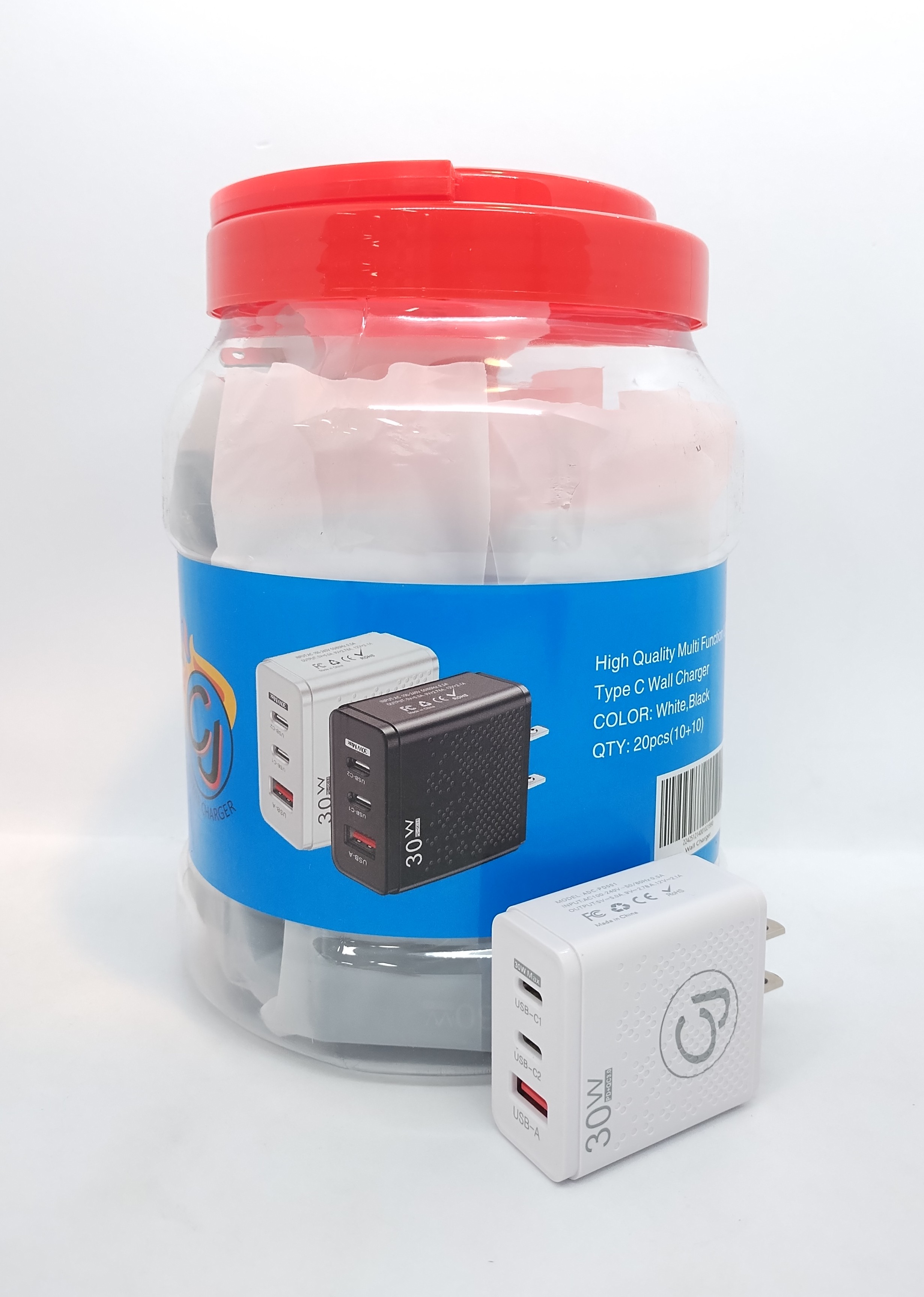 30W Dual Port USB Type-C Wall Charger