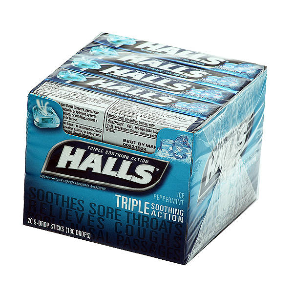 Halls Ice Peppermint Triple Soothing Action
