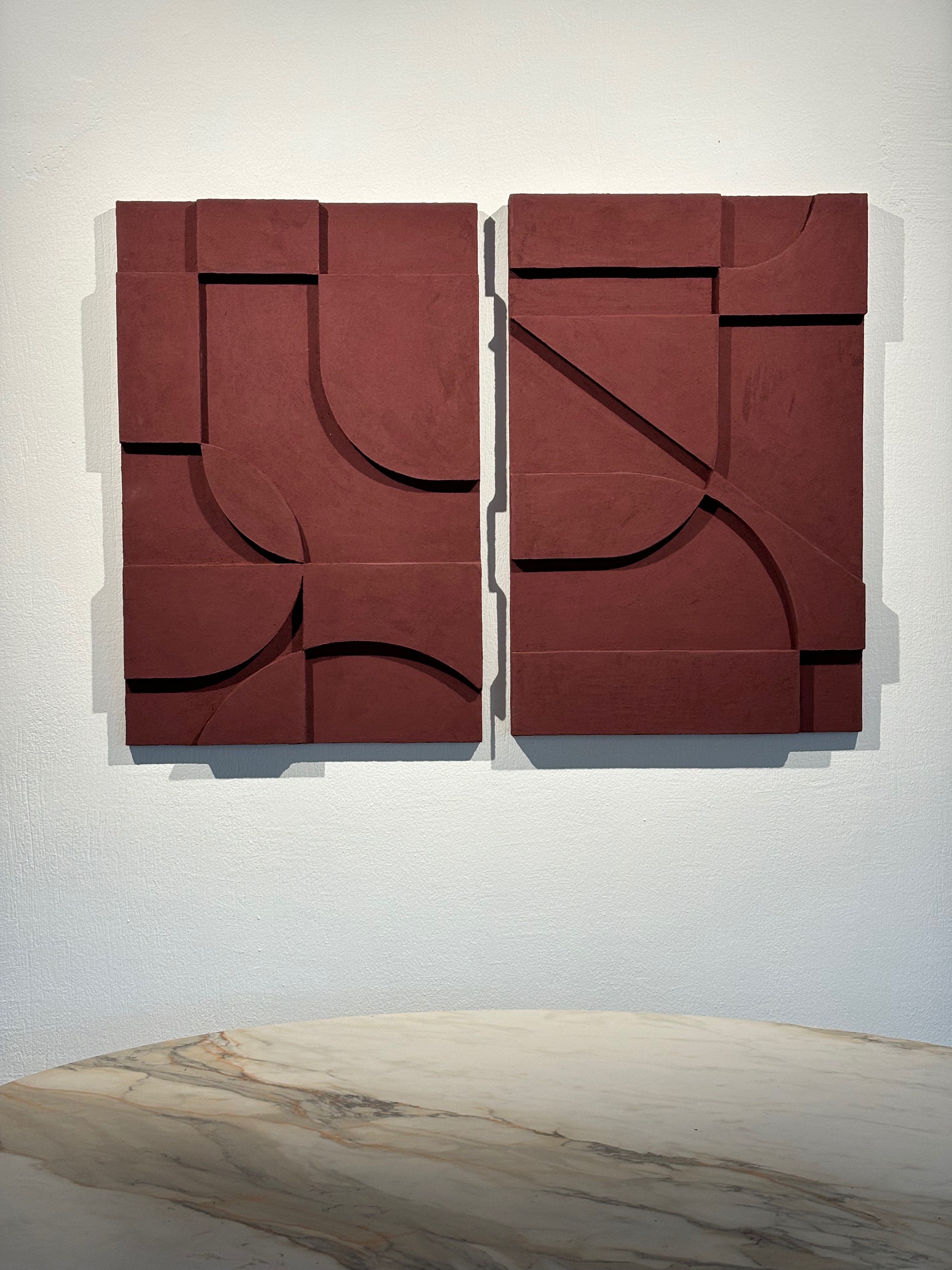 SHAPES COLLECTED no1  BURGUNDY