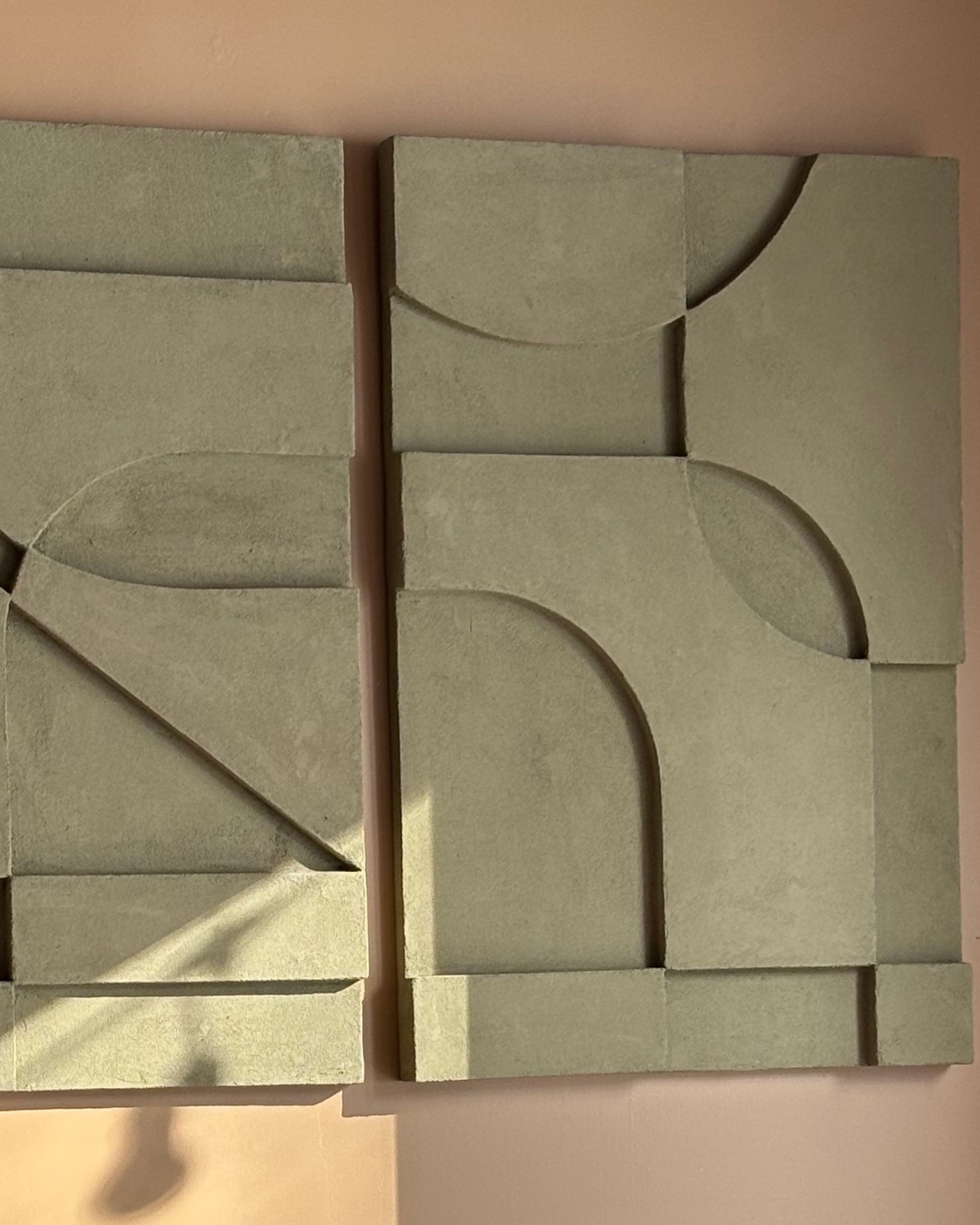 SHAPES COLLECTED no2, DIPTYCH I ASH OLIVE