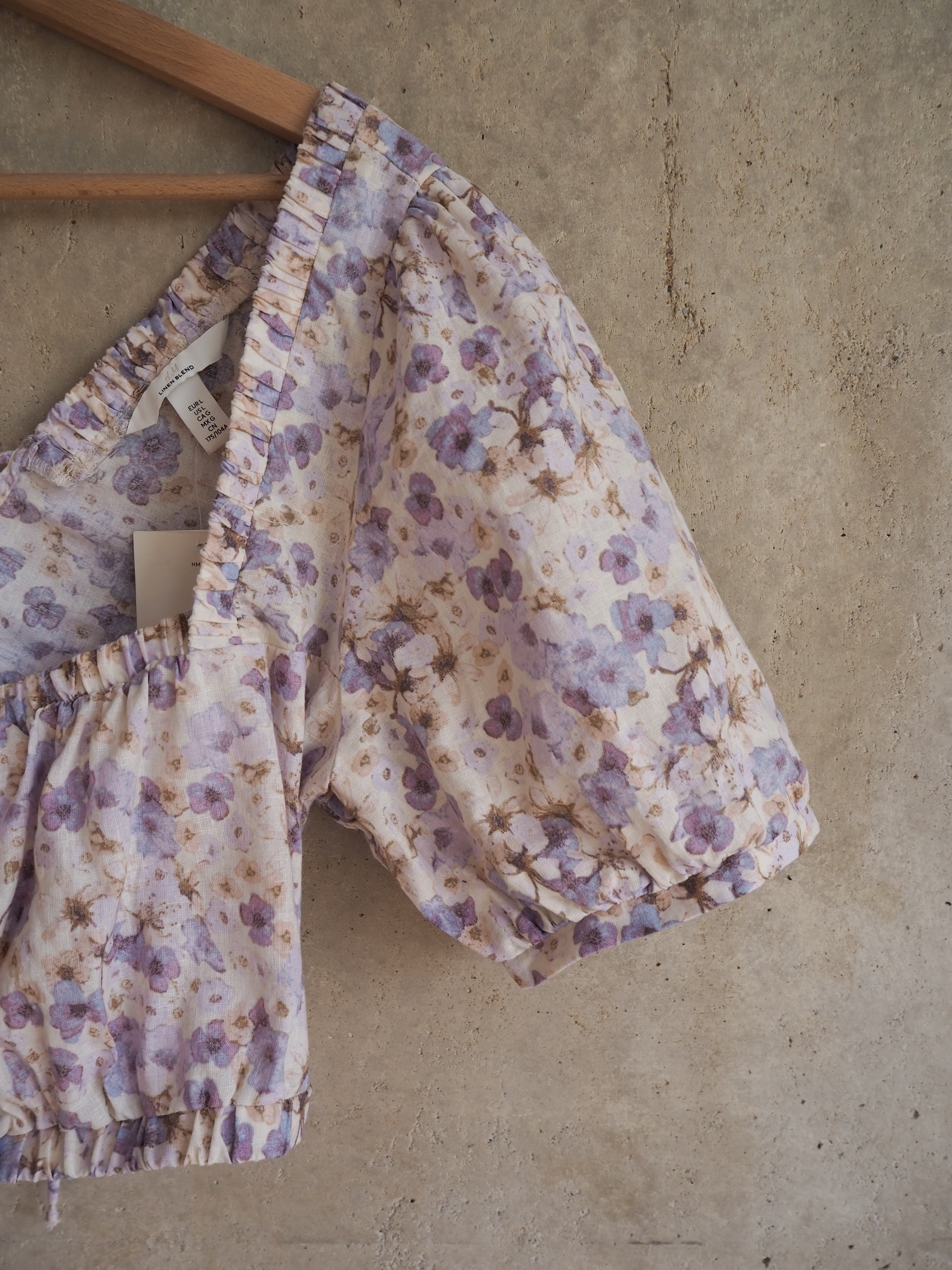 Top w kwiaty H&M Len Bawełna