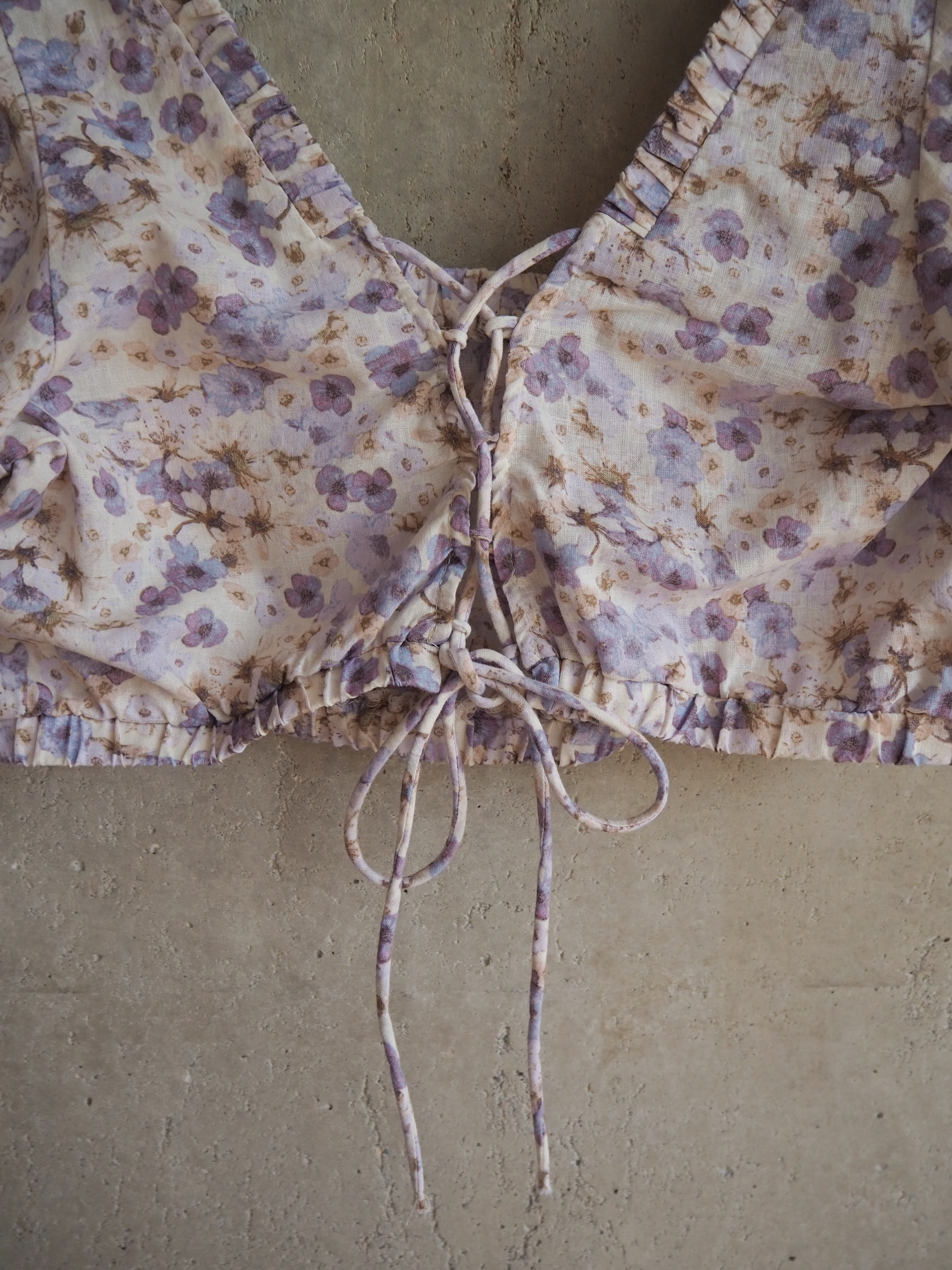 Top w kwiaty H&M Len Bawełna