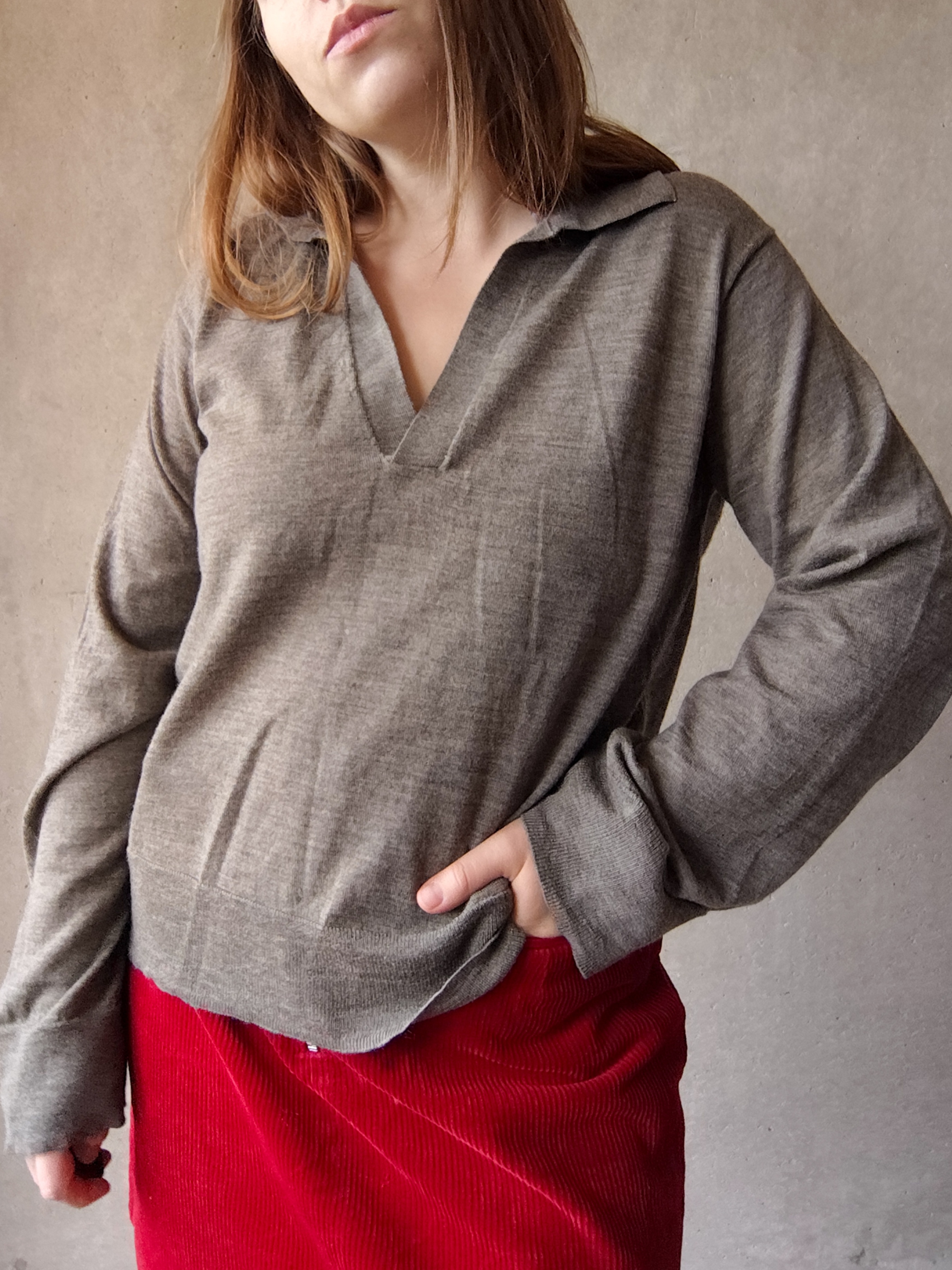 Sweter z kołnierzykiem Lindex Wełna merino