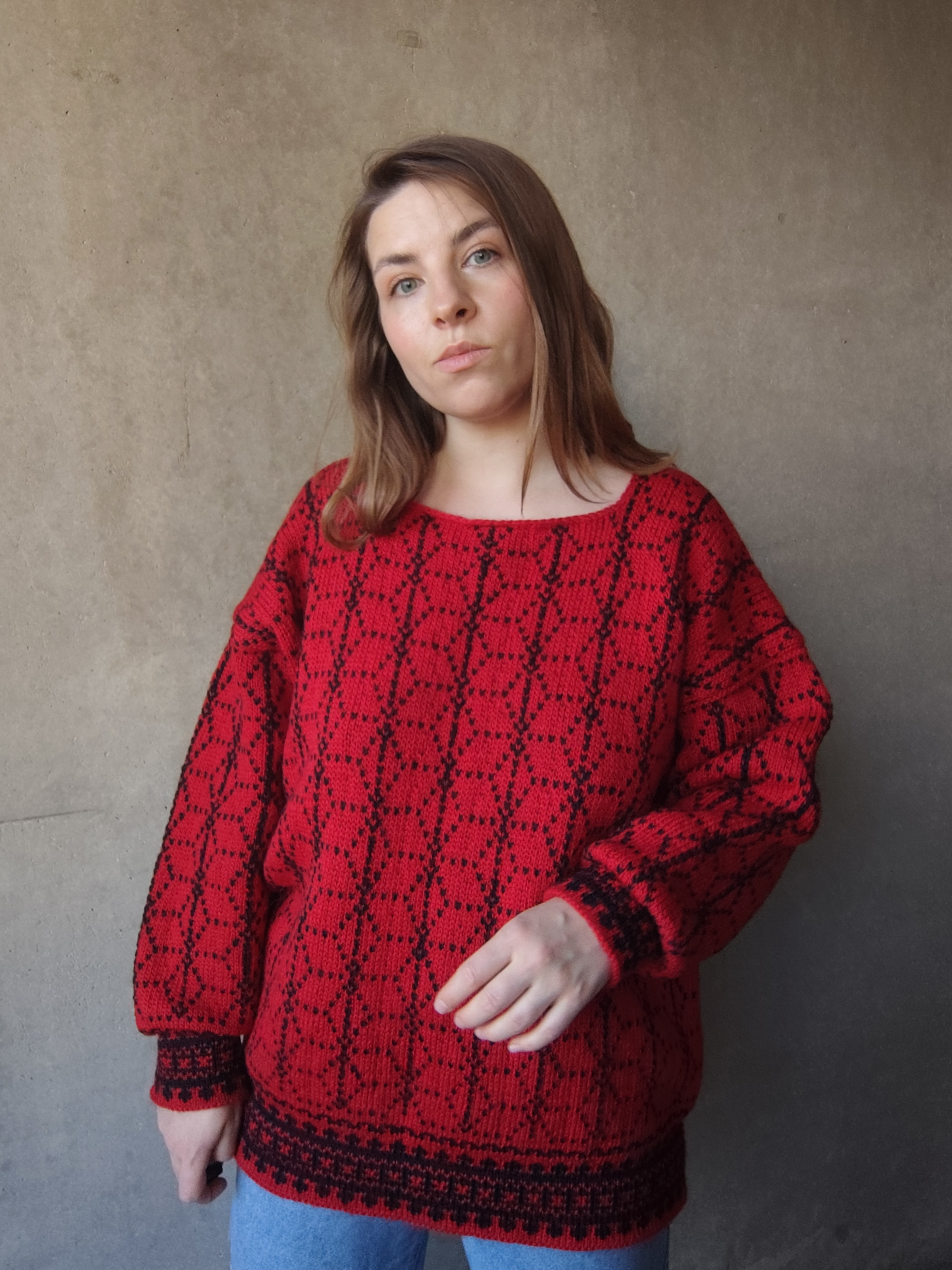 Sweter w gwiazdki Wełna