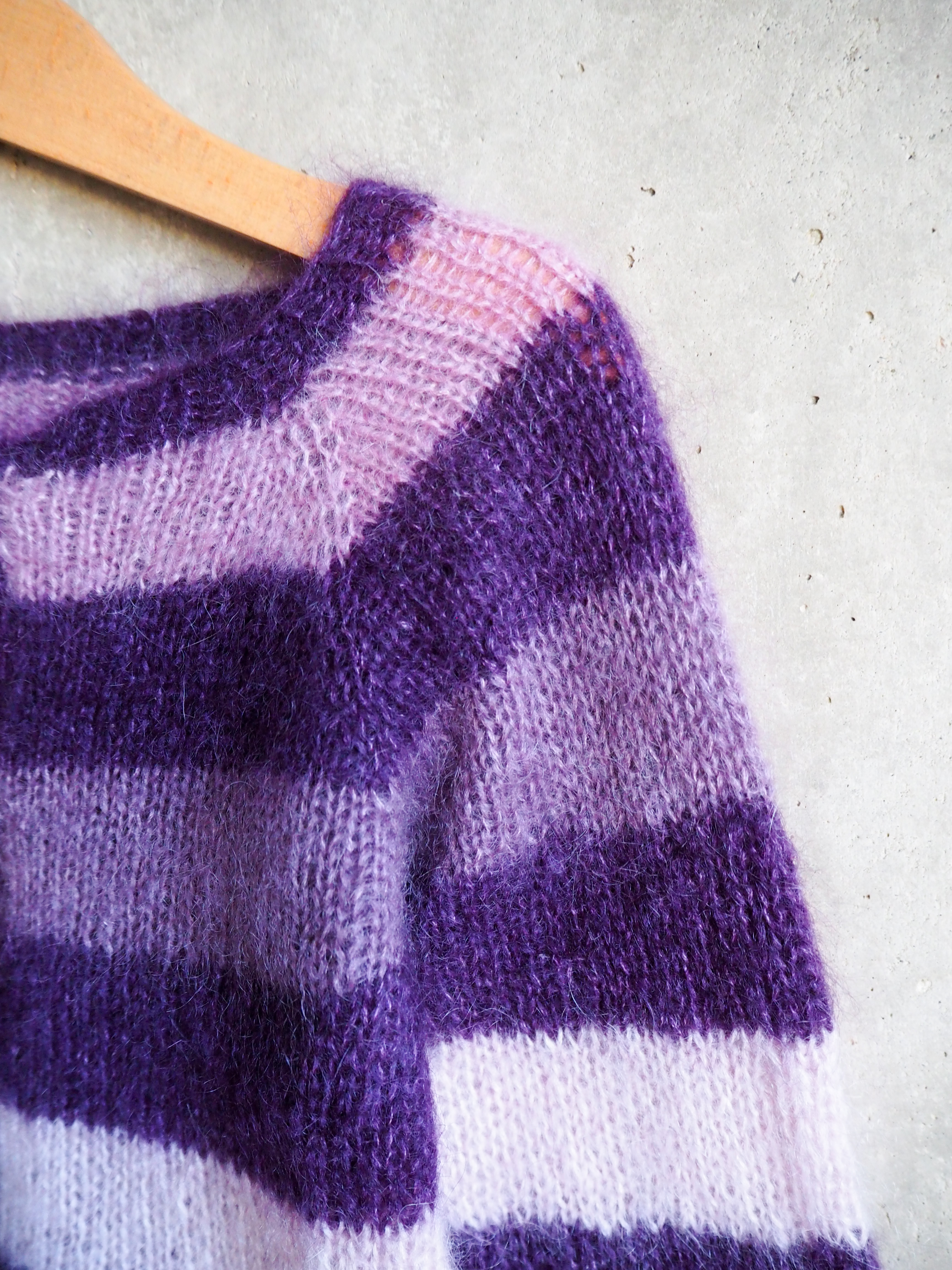 Kardigan w paski Kid Moher Wełna 