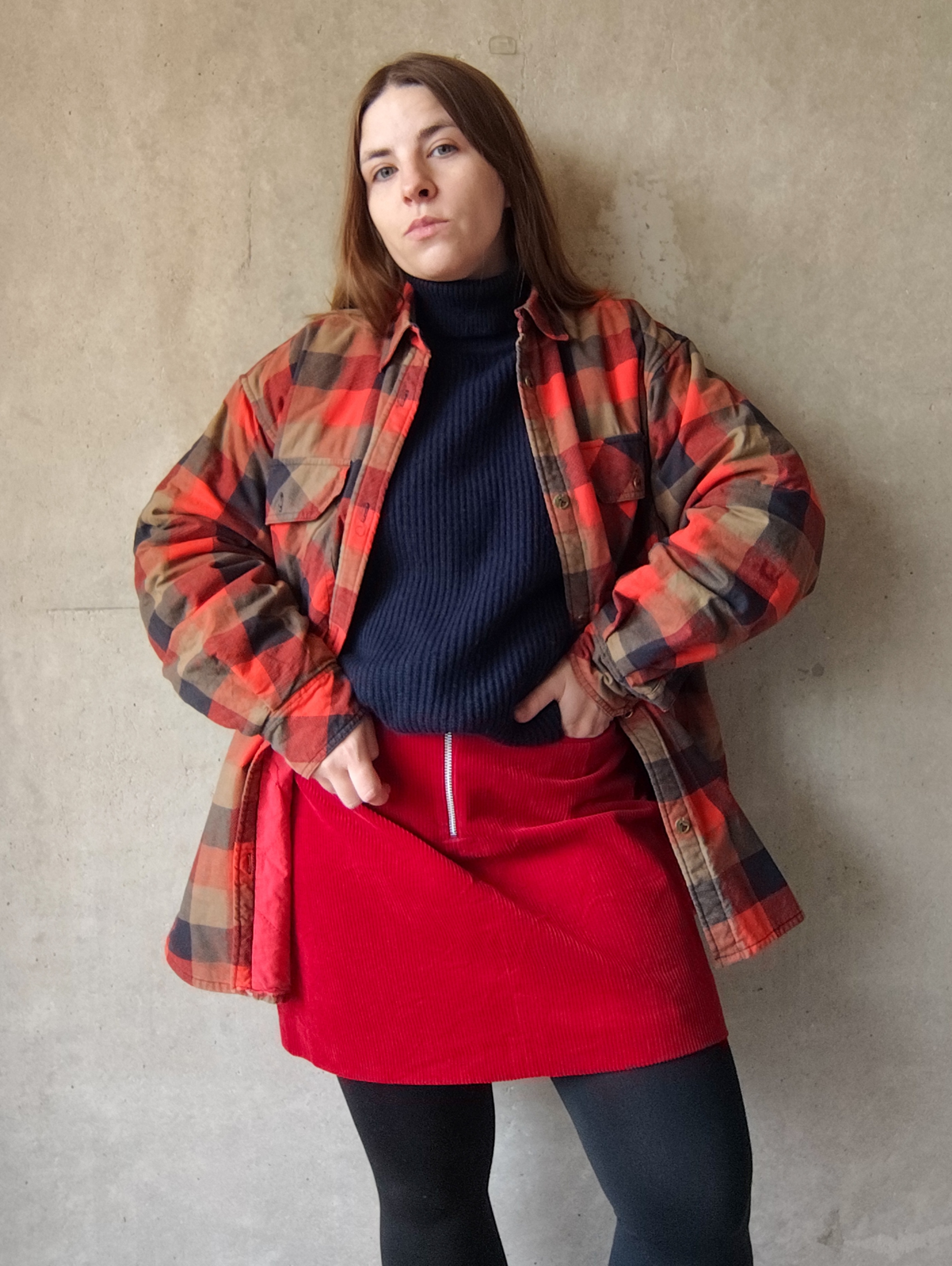 Ocieplana koszula w kratę Vintage