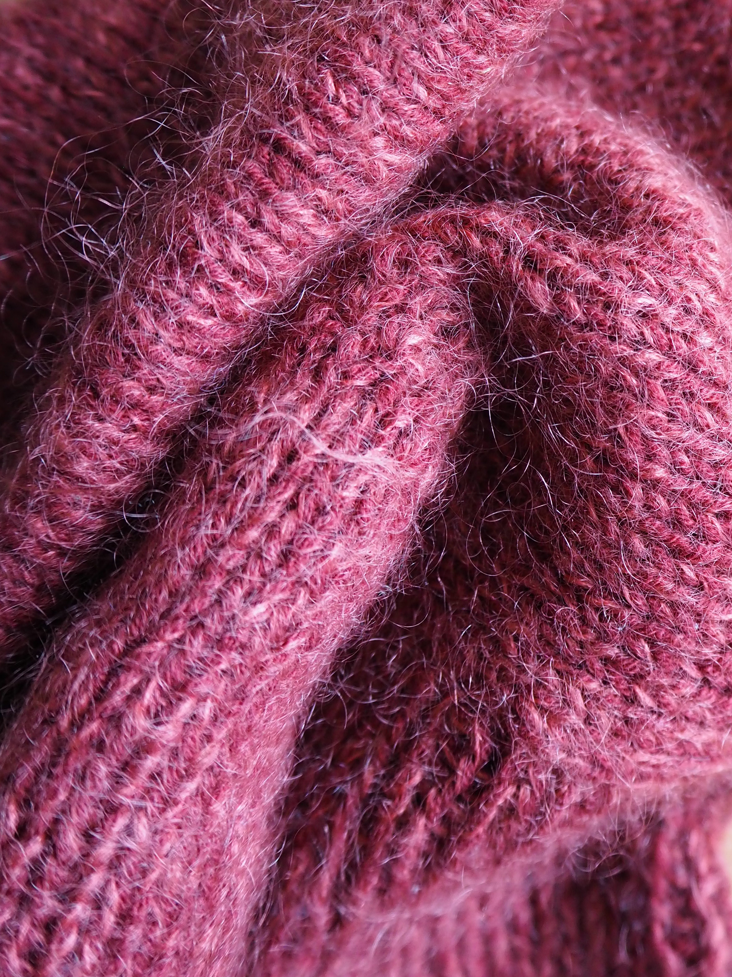 Kapturek z uszkami Wełna Moher Jedwab