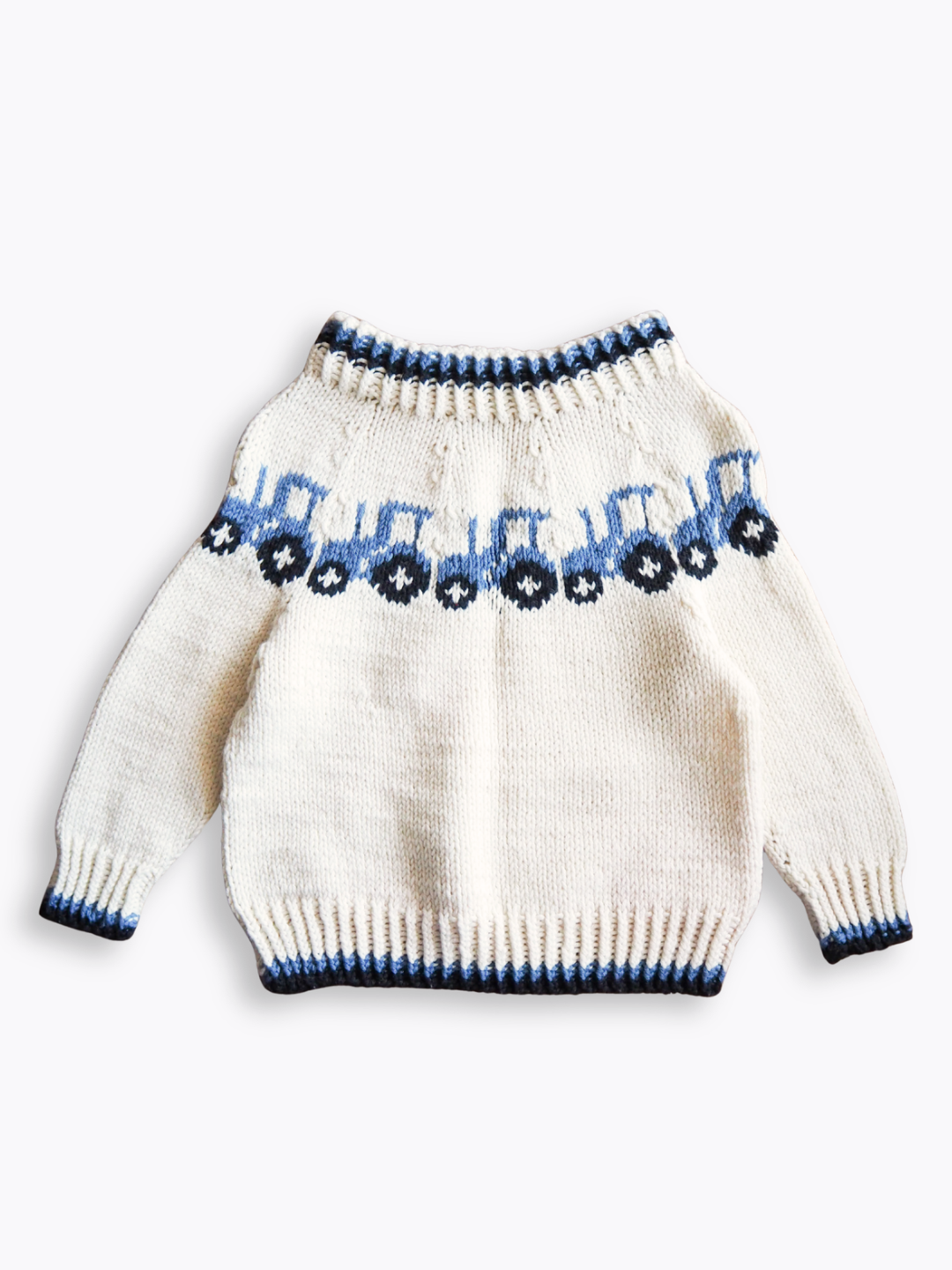 Sweter w traktory Wełna merino Bawełna