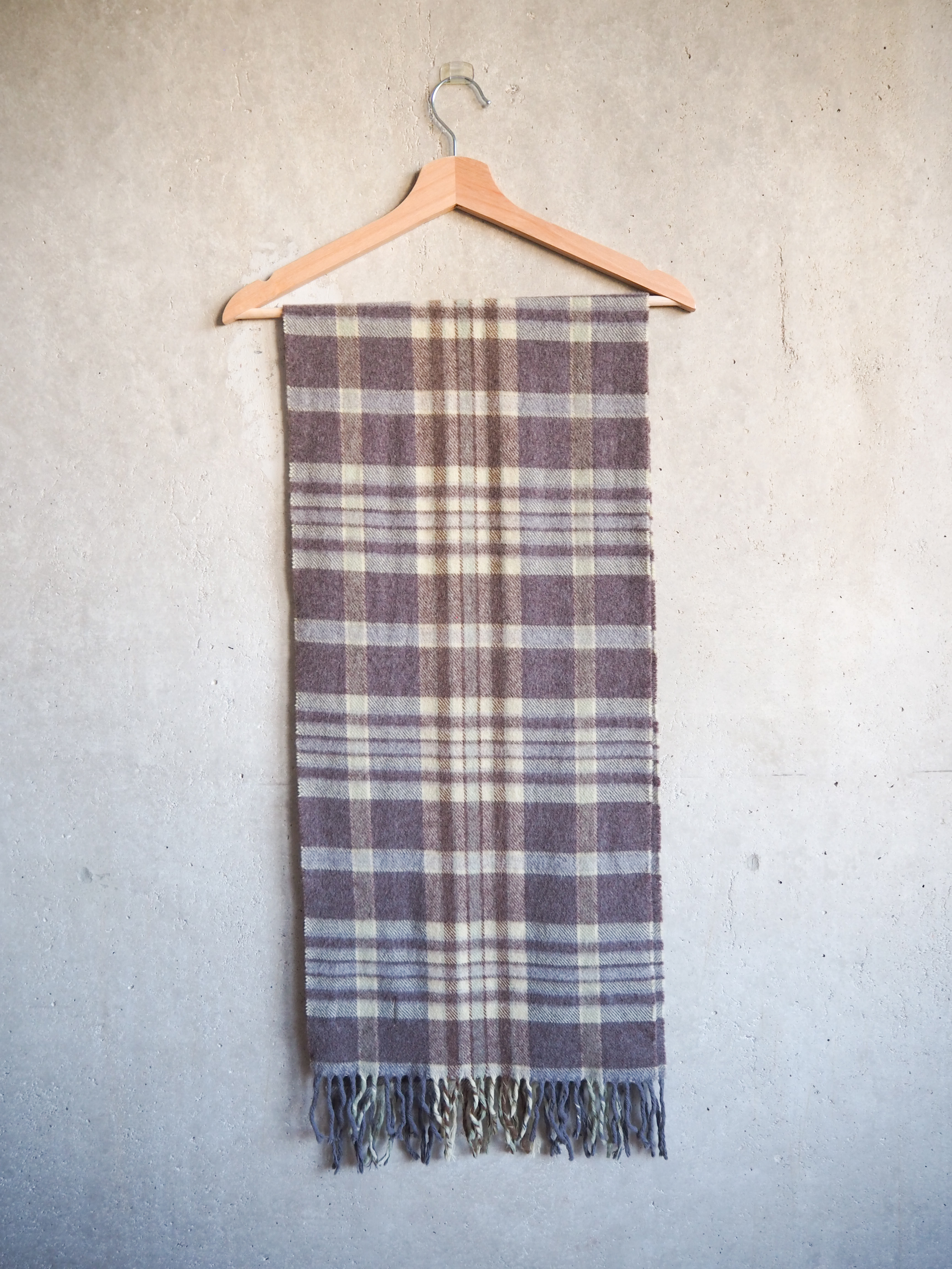 Szalik w kratę Part Two Vintage Wełna