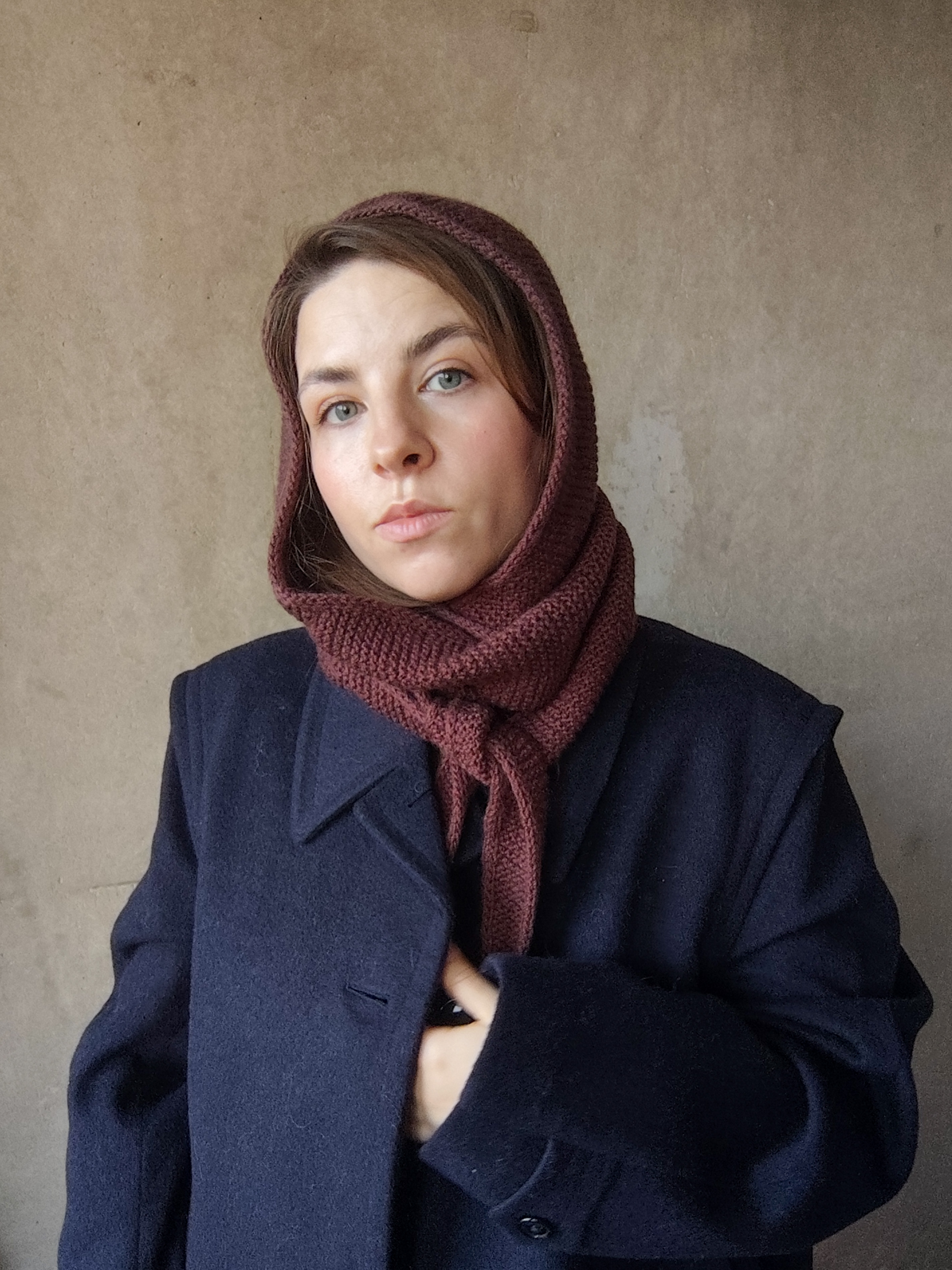 Szalik z kapturem Wełna