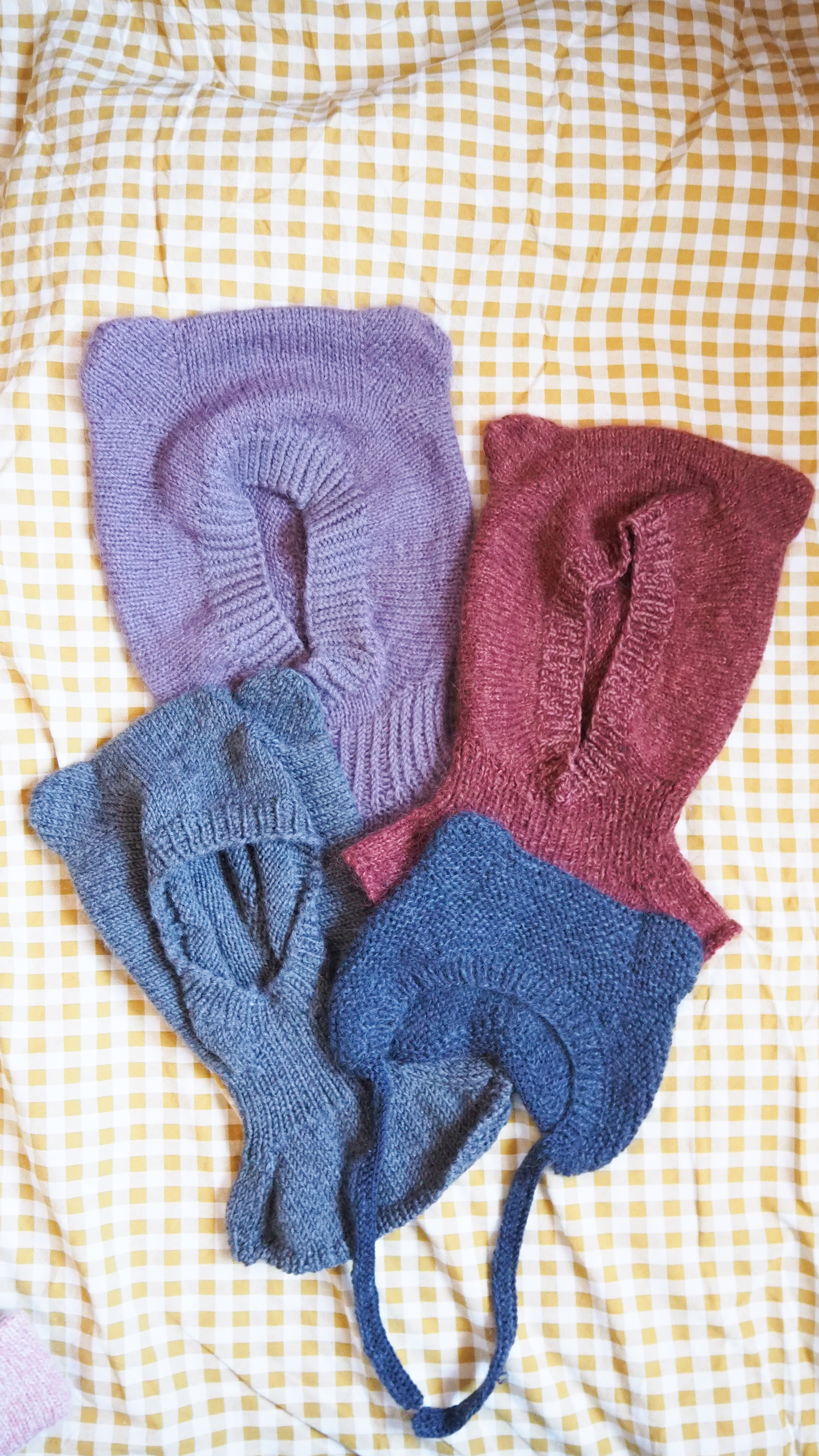 Kapturek z uszkami Wełna Moher Jedwab