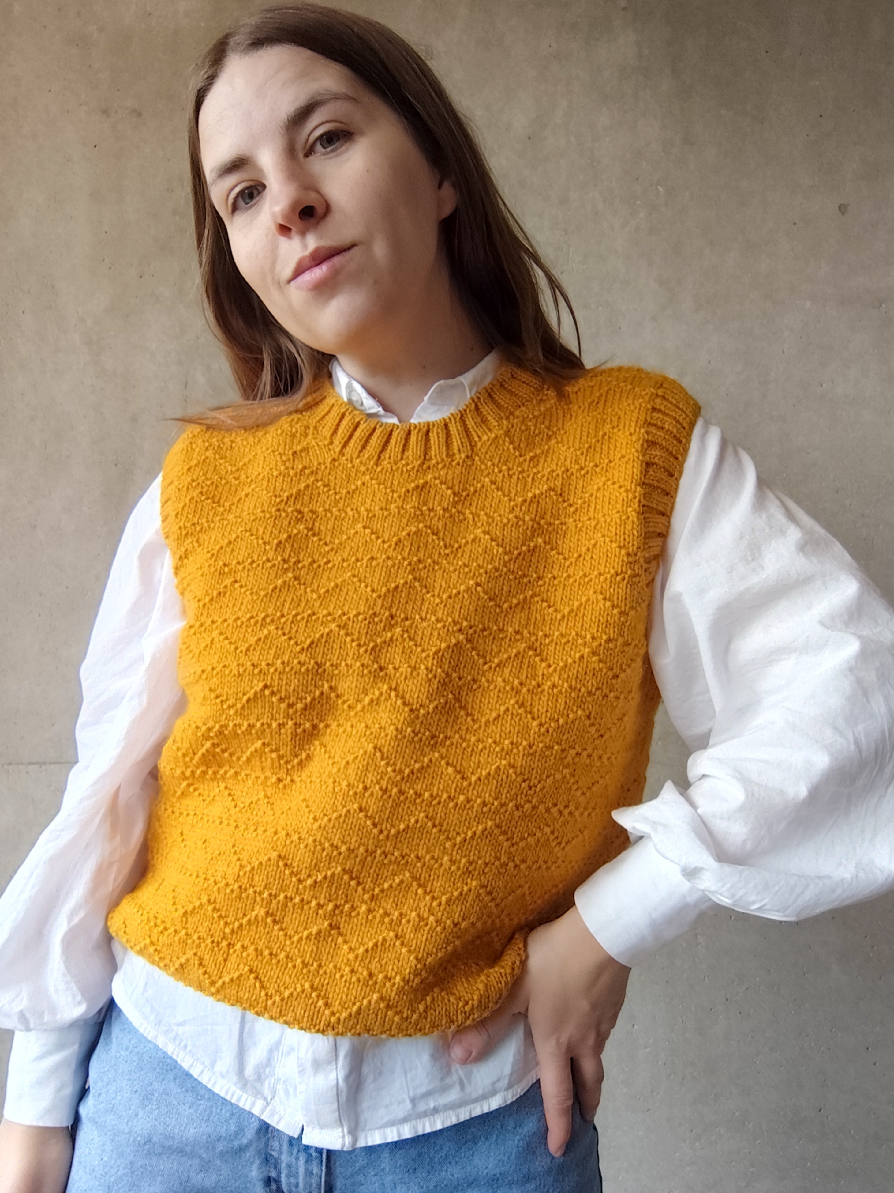 Kamizelka musztardowa Wełna