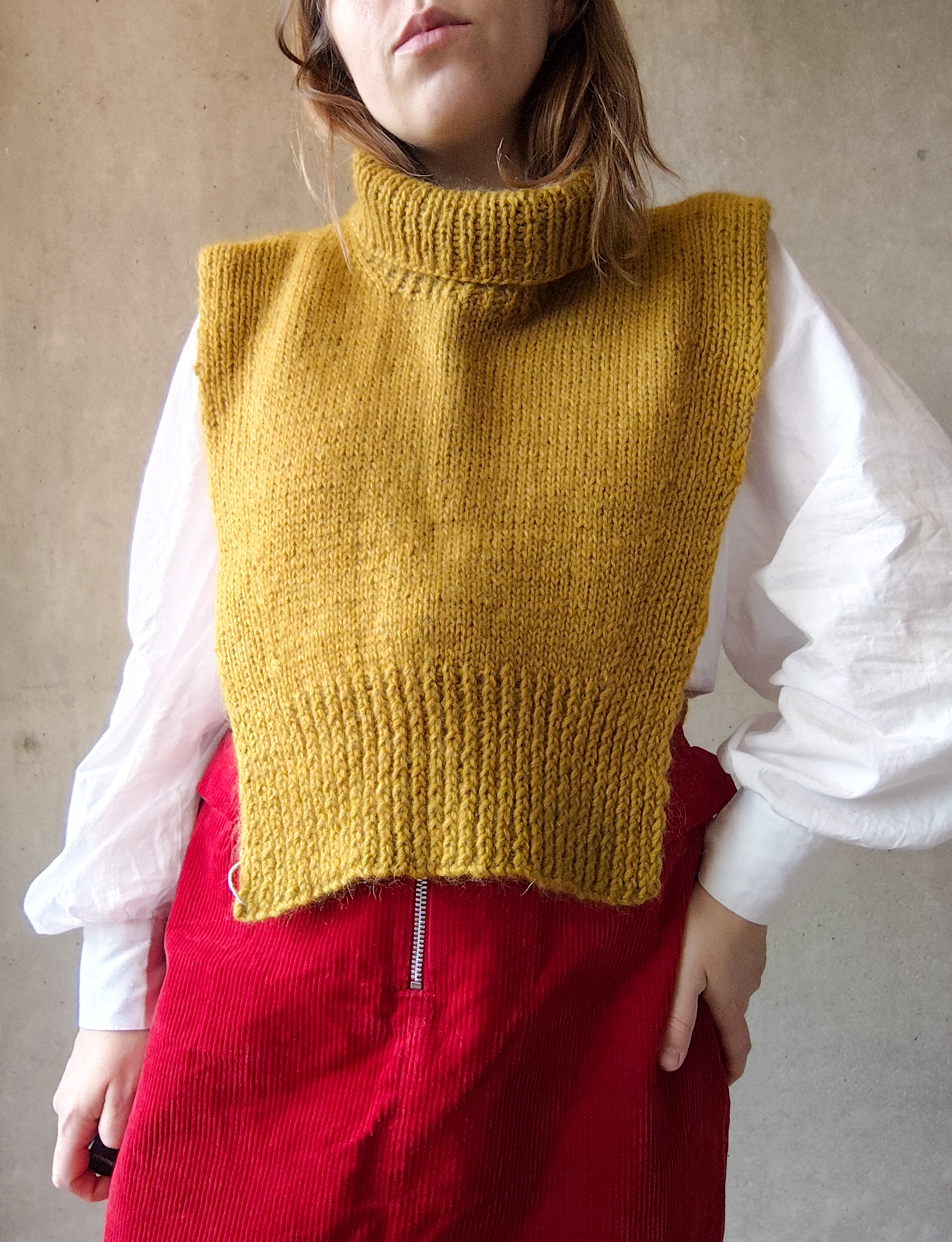 Ocieplacz z golfem Wełna Moher Jedwab