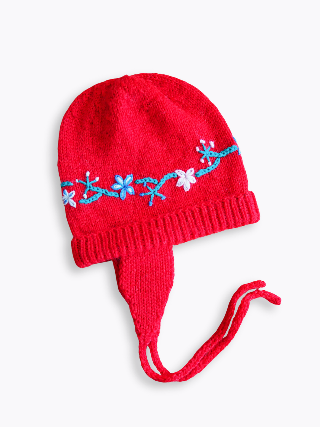 Czapka w kwiaty Wełna