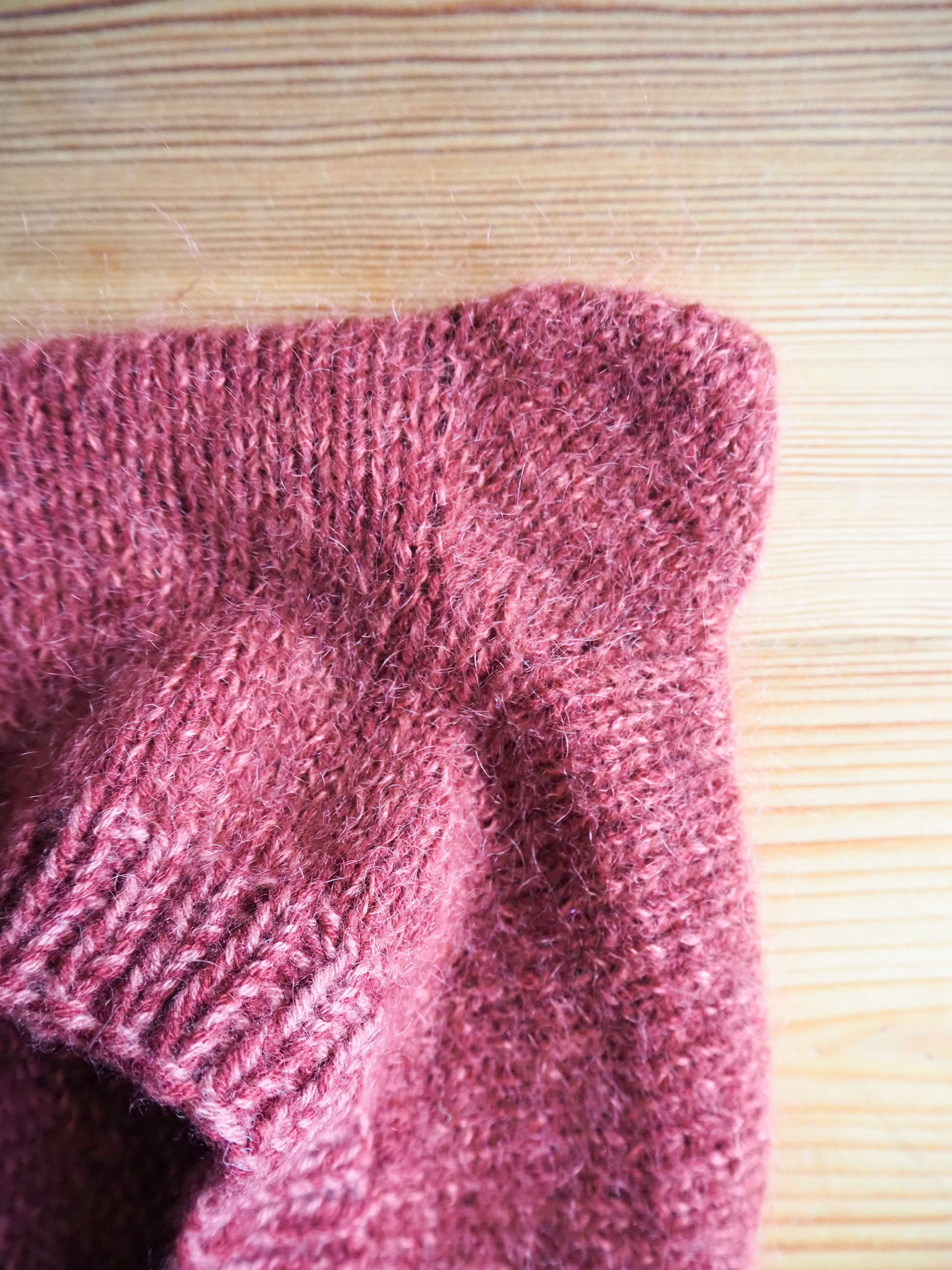 Kapturek z uszkami Wełna Moher Jedwab