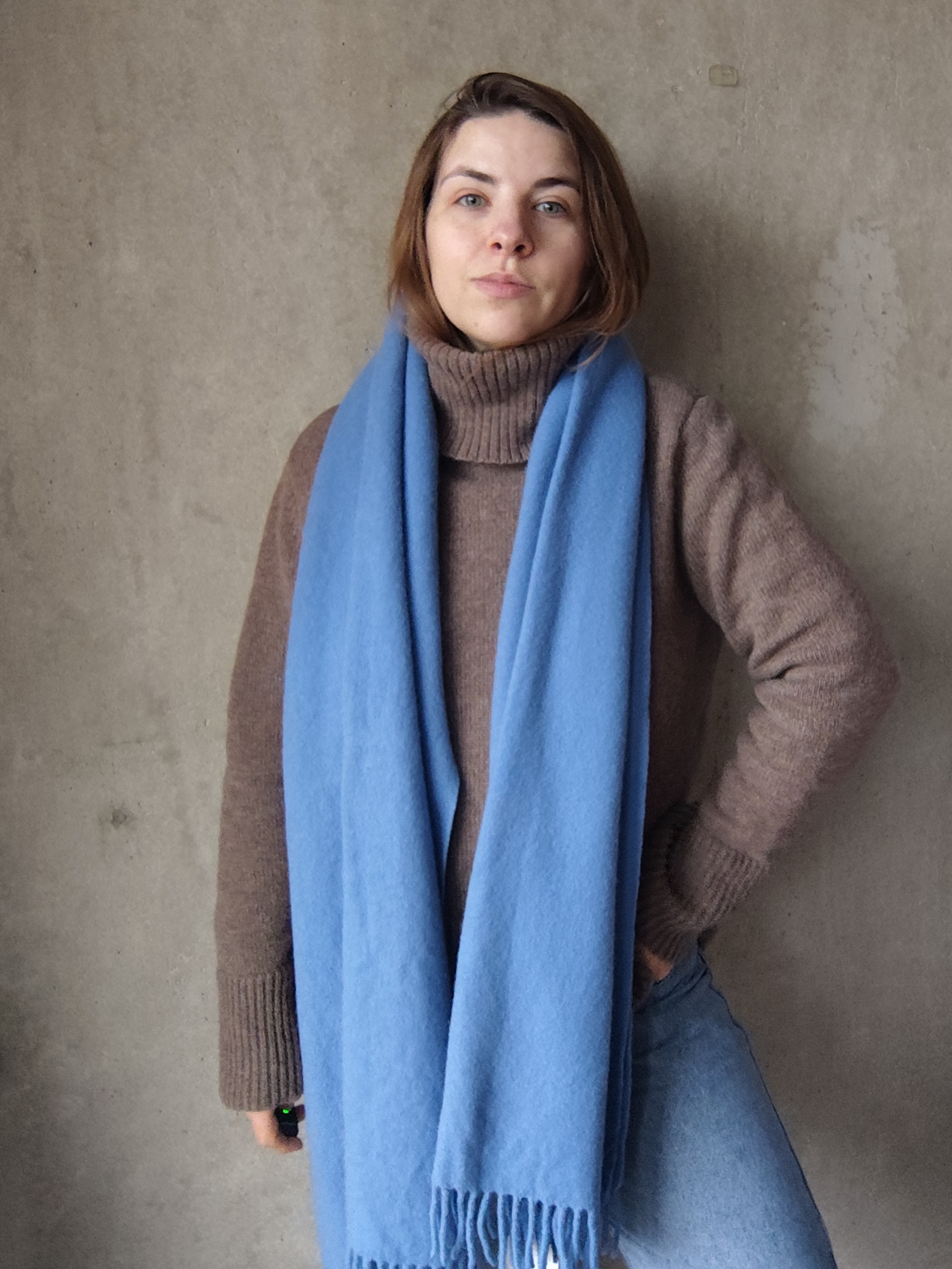 Niebieski szalik Wełna