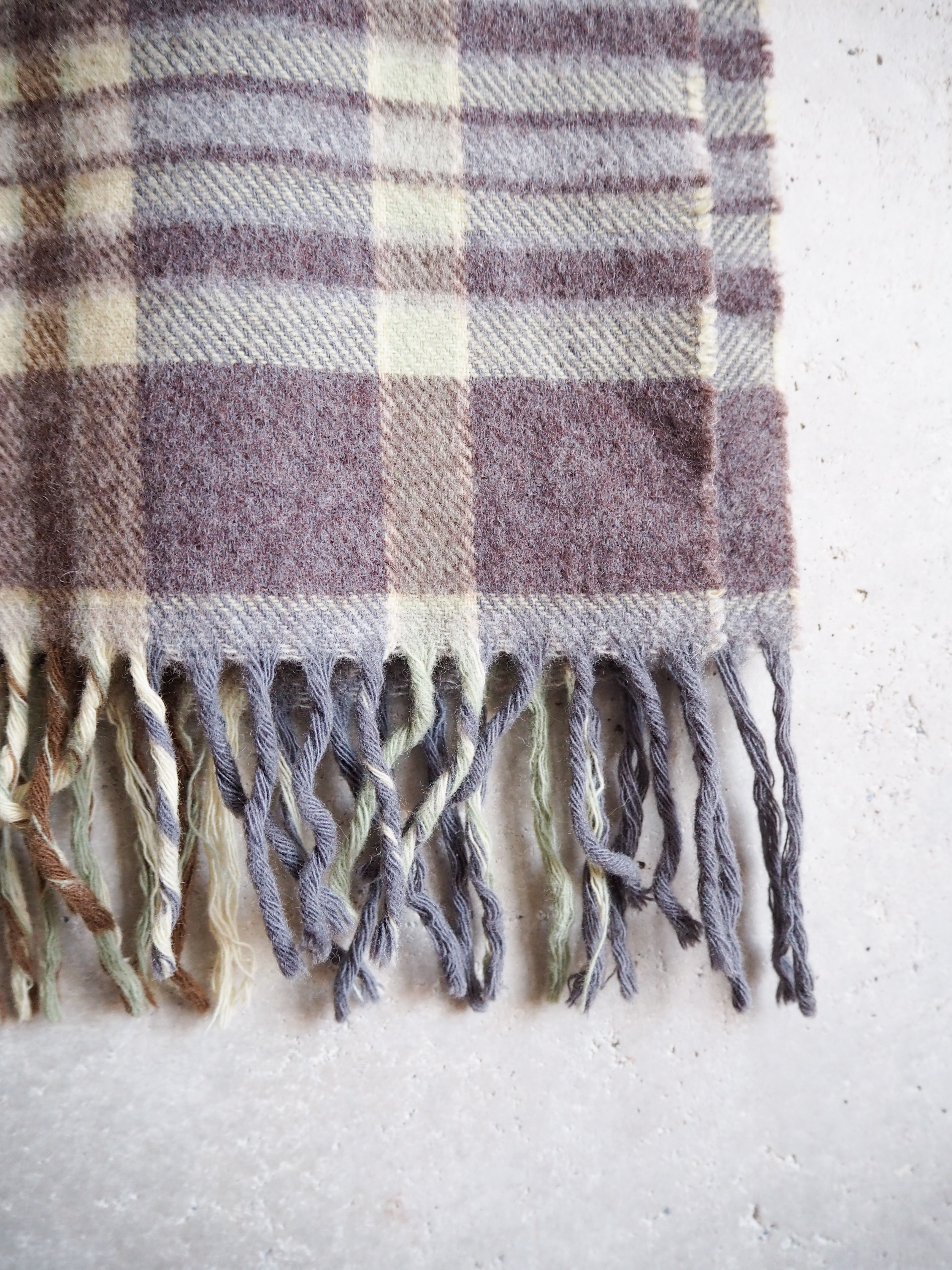 Szalik w kratę Part Two Vintage Wełna