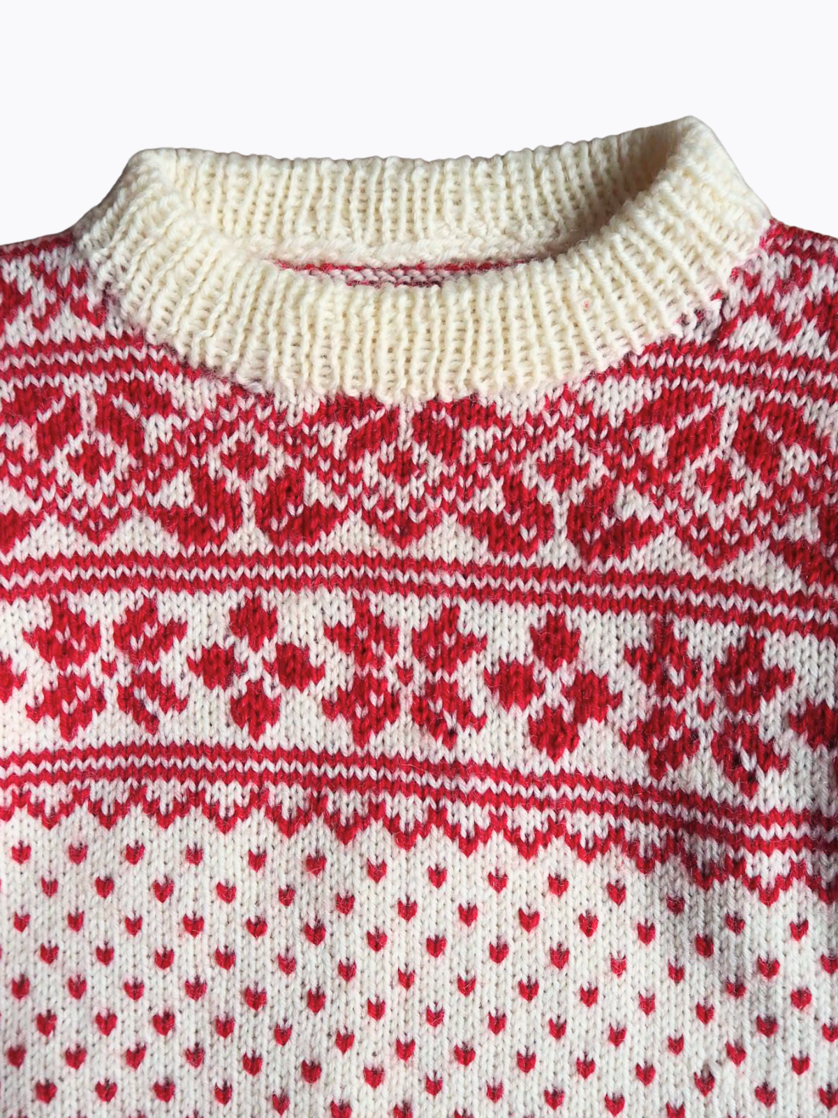 Sweter w norweskie wzory Wełna