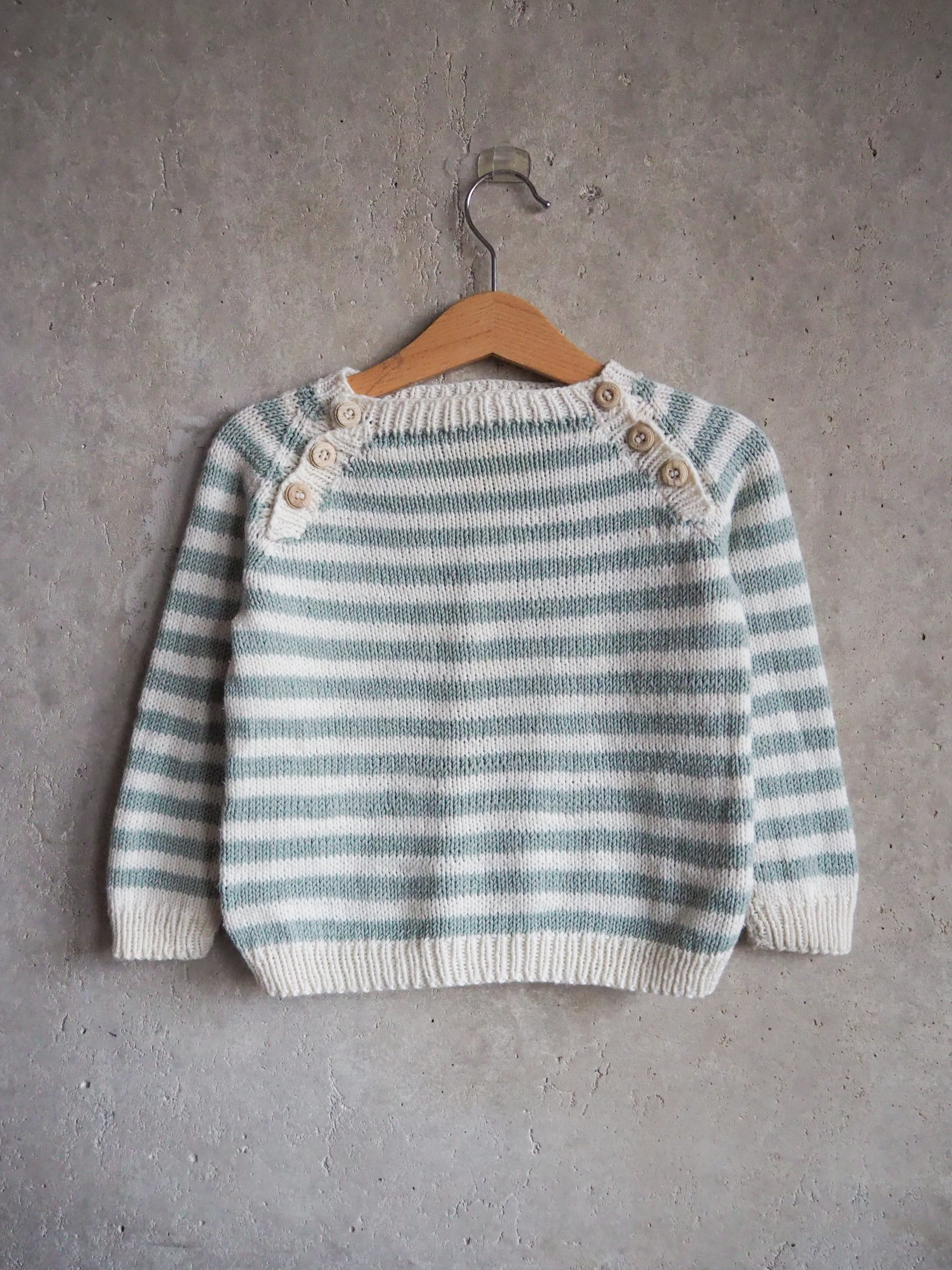 Sweter w paski Wełna merino Bawełna