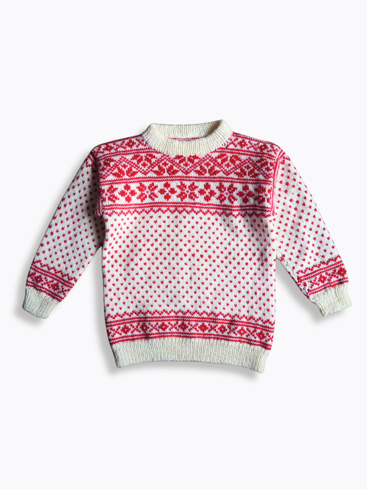 Sweter w norweskie wzory Wełna