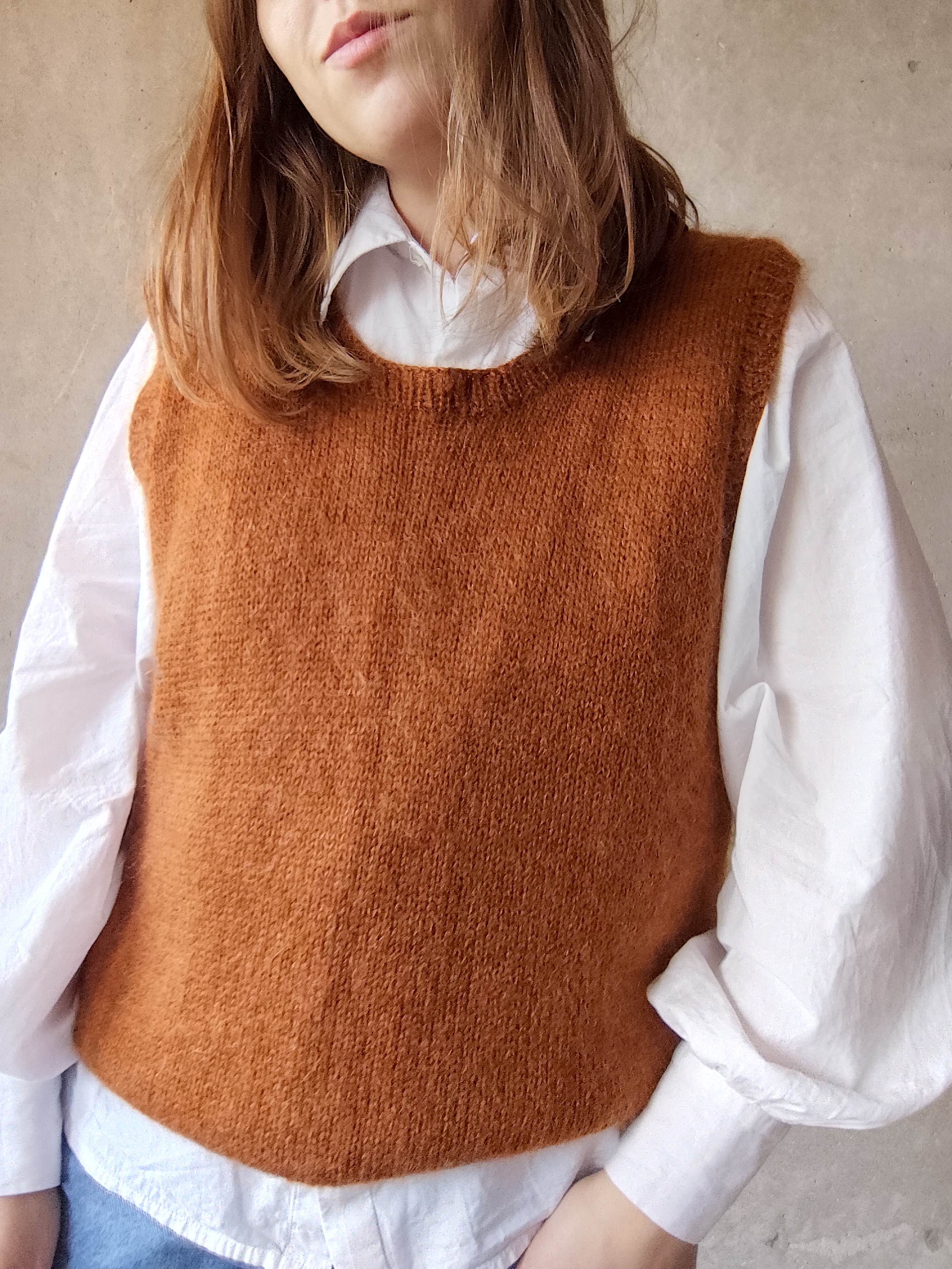 Kamizelka Wełna Moher Jedwab