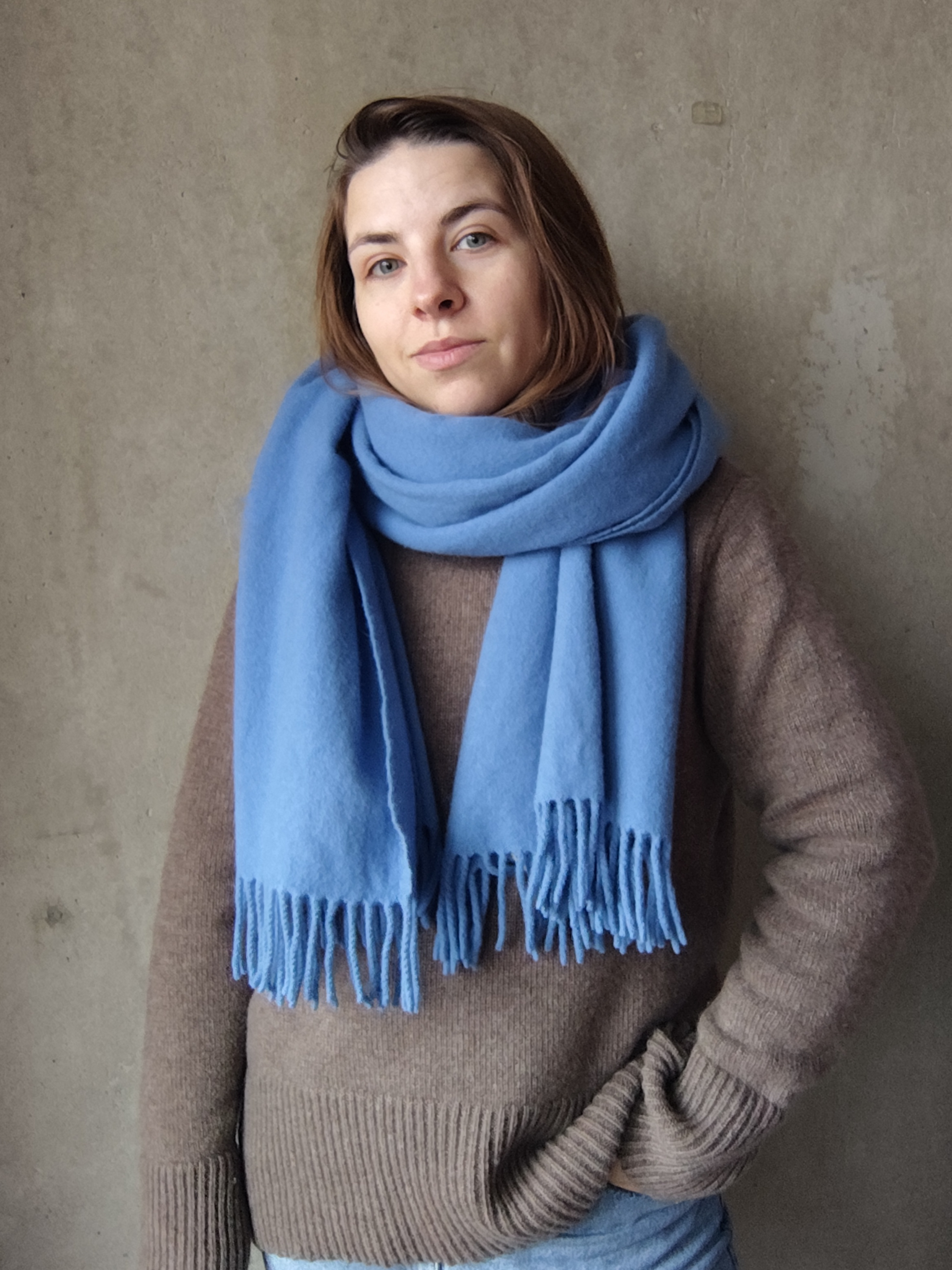 Niebieski szalik Wełna