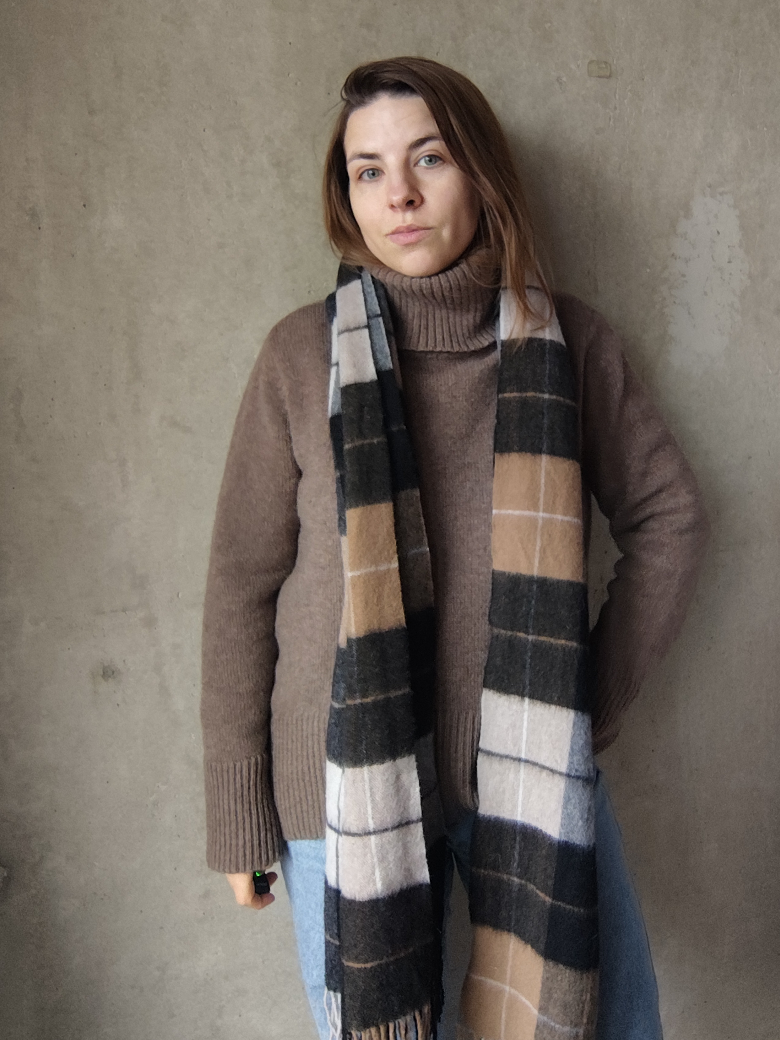 Szalik w kratę Part Two Wełna