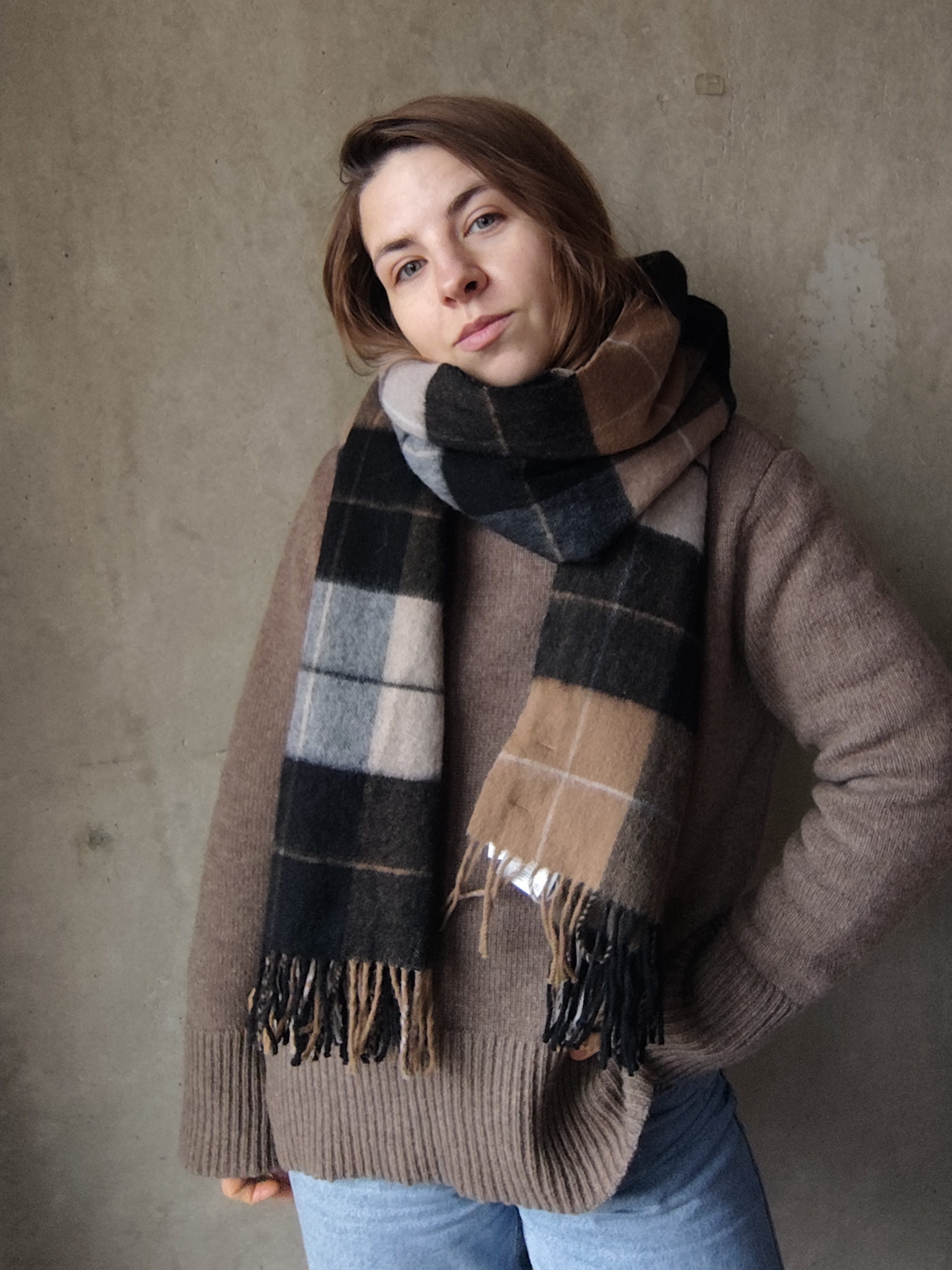 Szalik w kratę Part Two Wełna