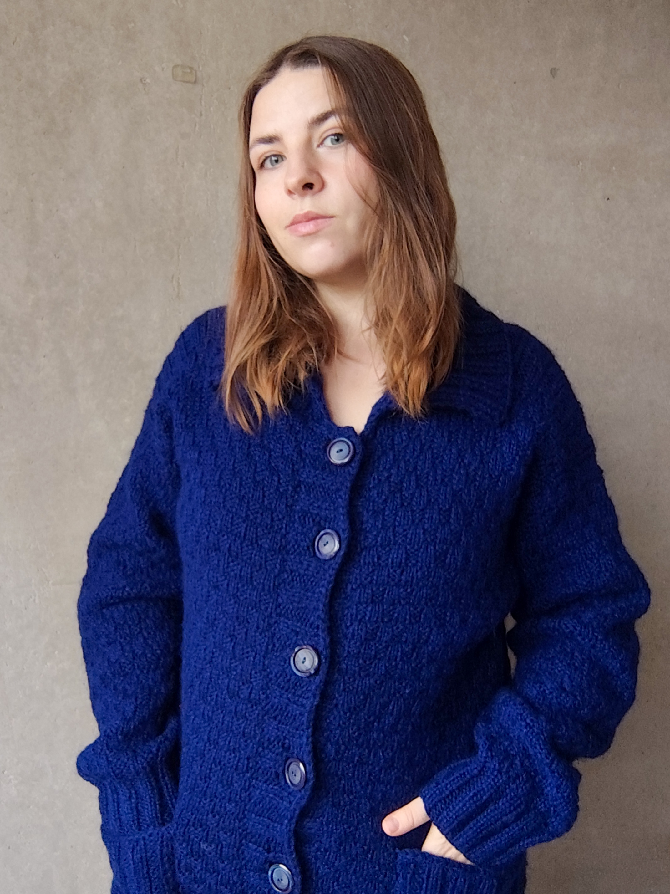 Kardigan z kołnierzykiem Wełna