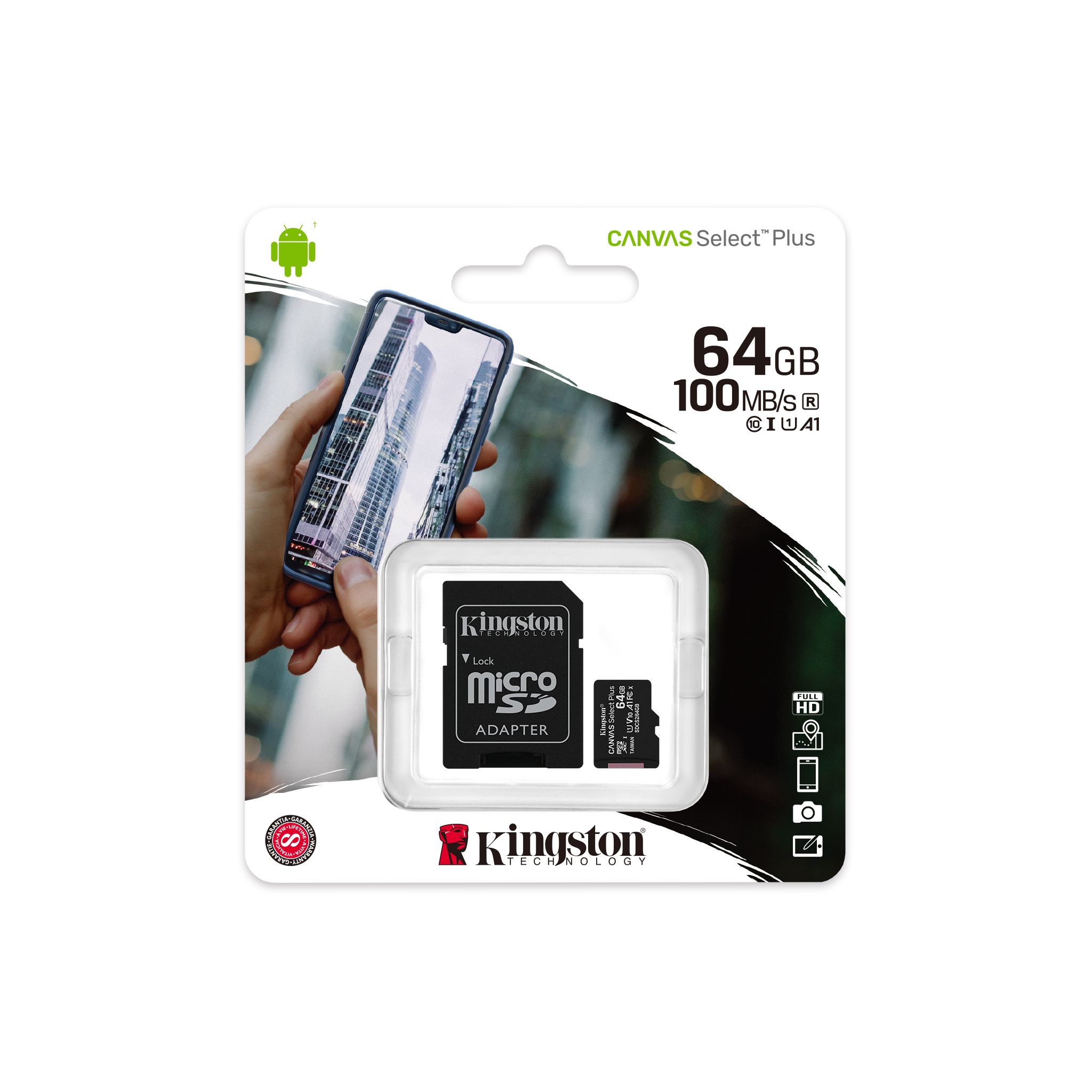 Memoria Micro SD Kingston Canvas Select Plus de 64 GB