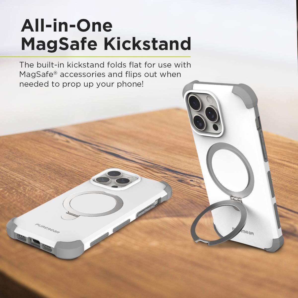 PROTECTOR PURE GEAR DUALTEK KIK MAGSAFE BLANCO IPHONE 15 PRO MAX