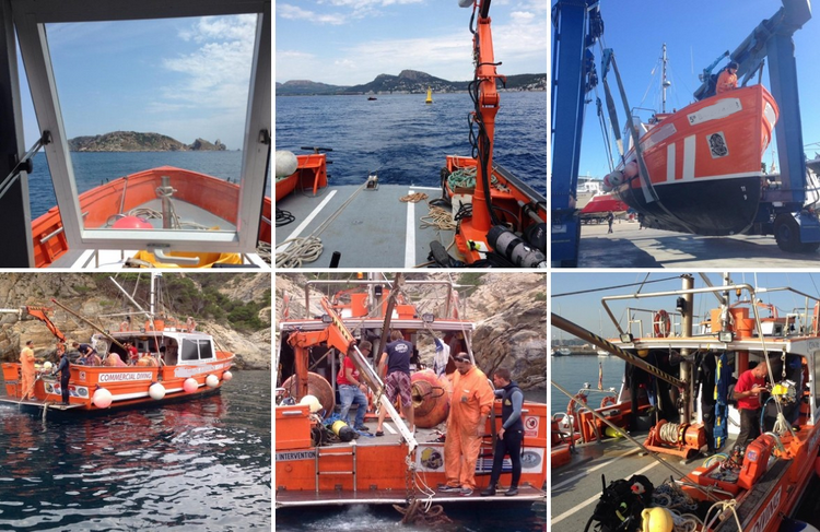 Barco para actividades portuaria y buceo